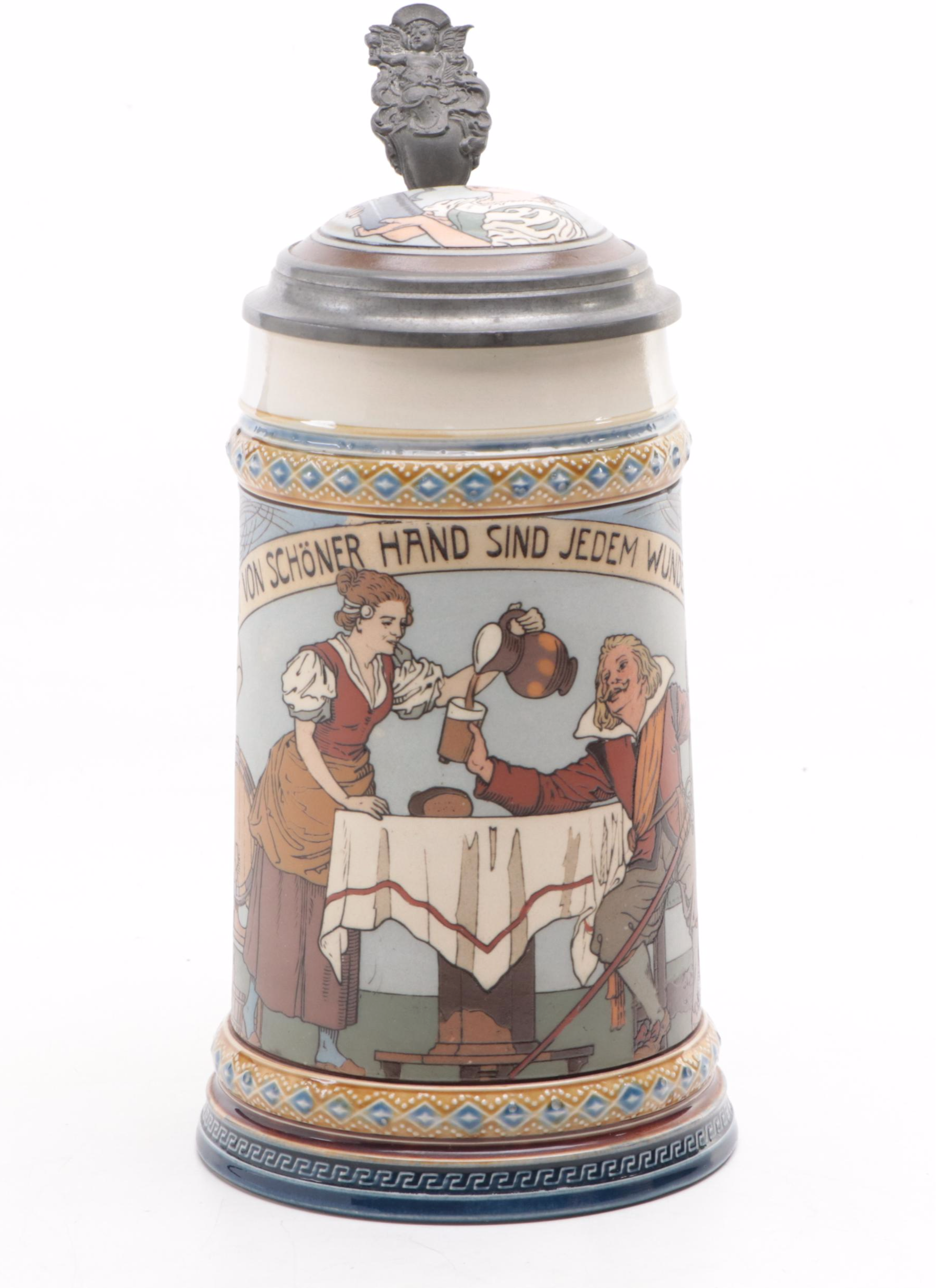 Villeroy & Boch Mettlach Stoneware Beer Stein with Other German Steins