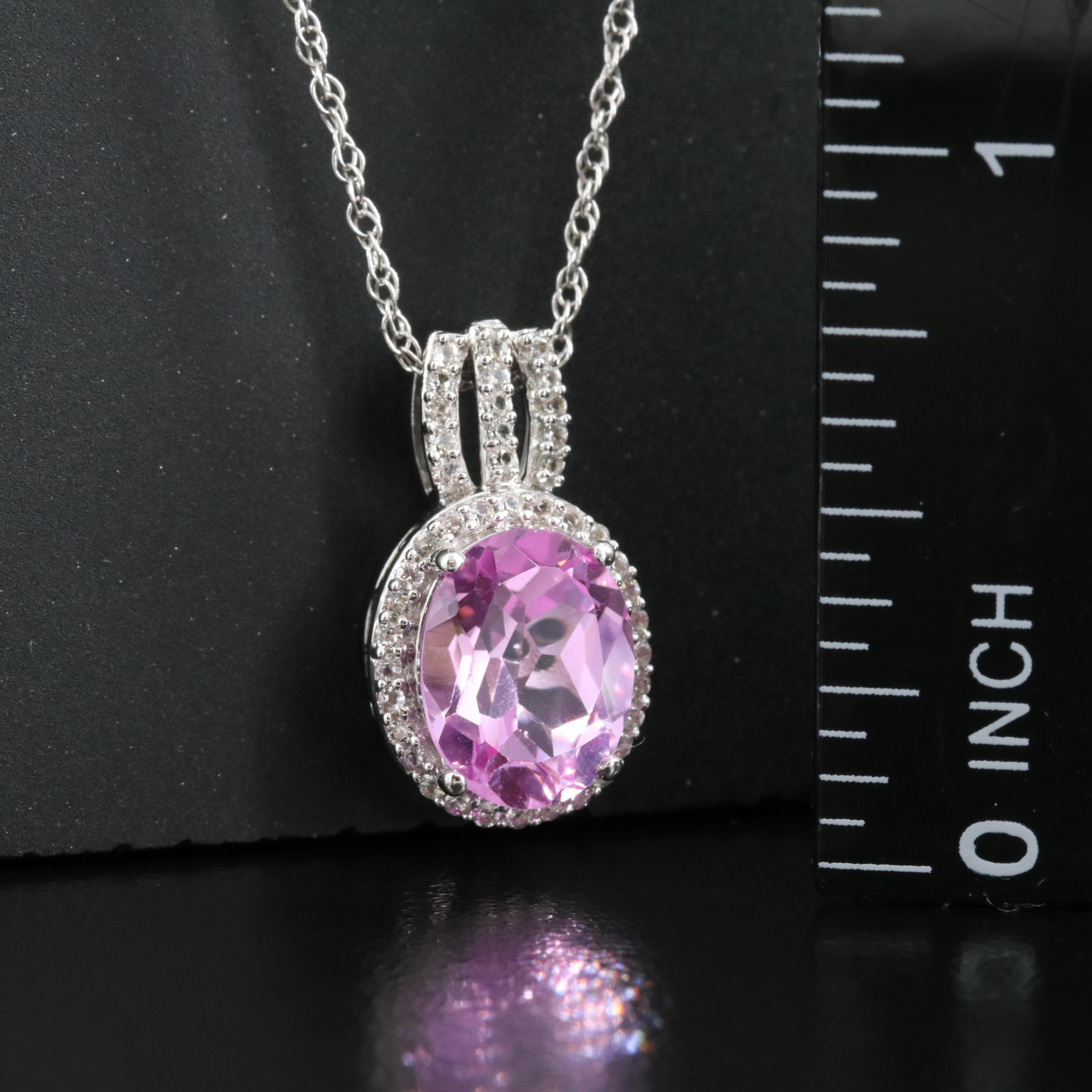 Sterling Sapphire Pendant Necklace