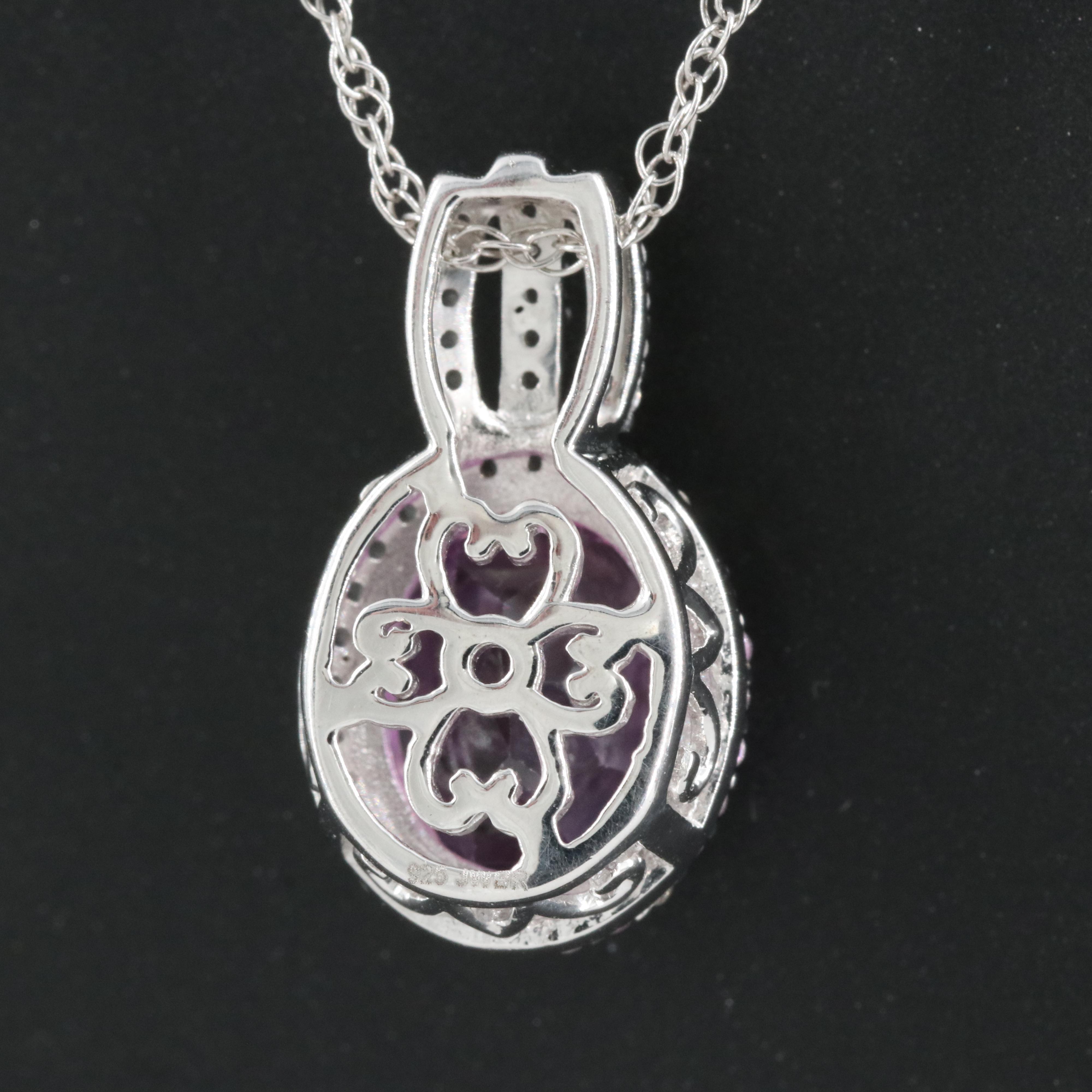 Sterling Sapphire Pendant Necklace