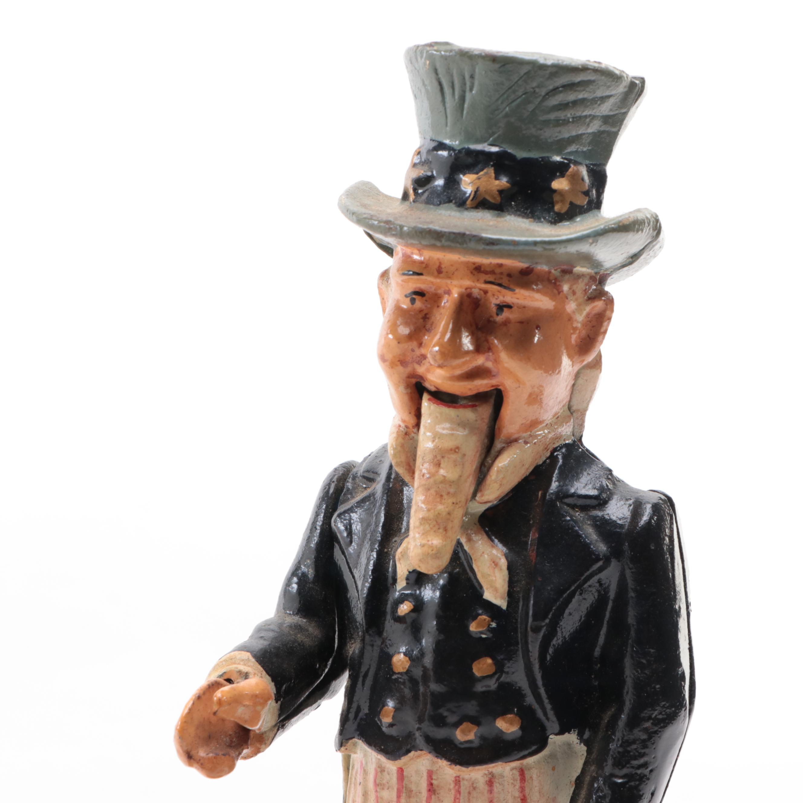 Cold-Painted Cast Iron "Uncle Sam" Mechanical Bank