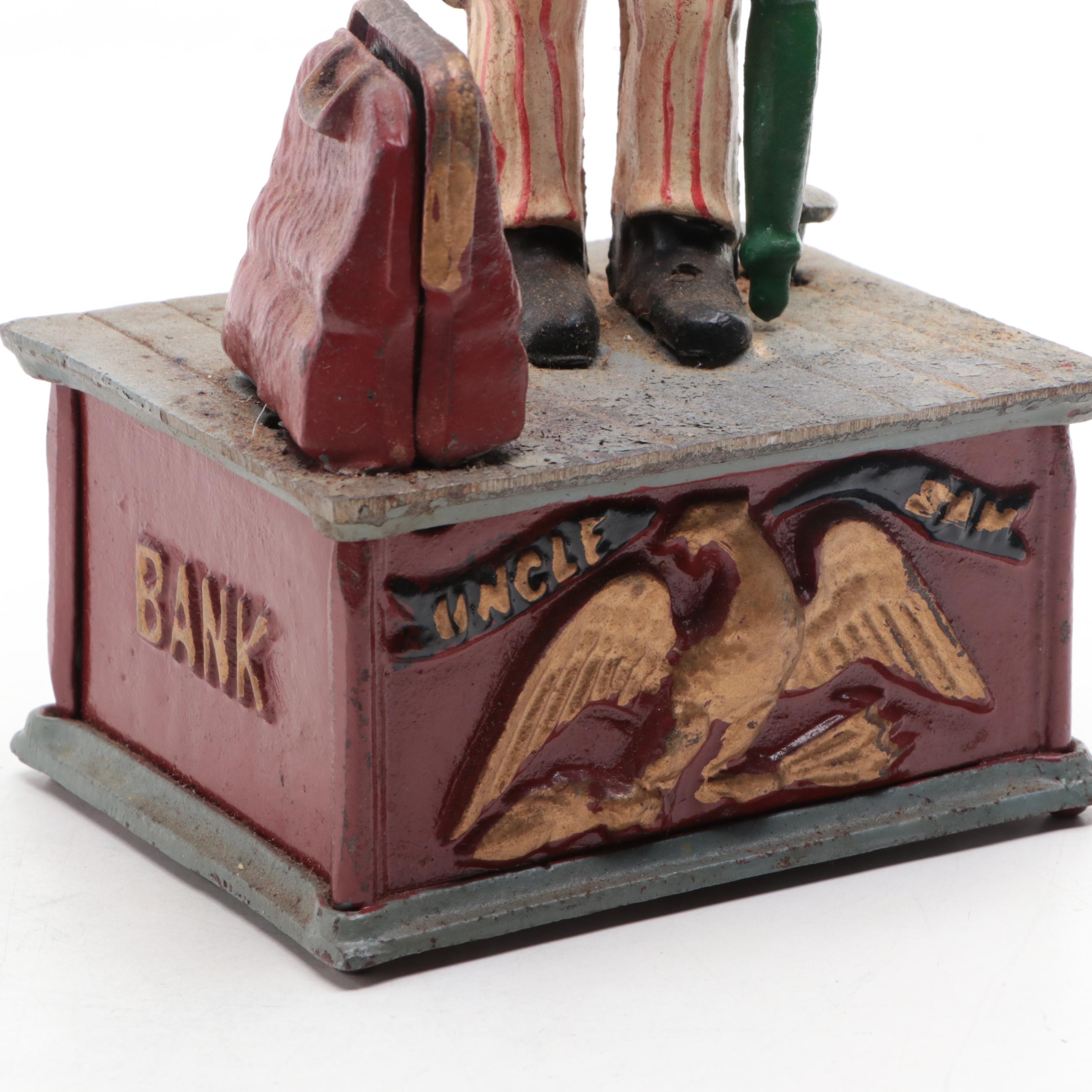 Cold-Painted Cast Iron "Uncle Sam" Mechanical Bank
