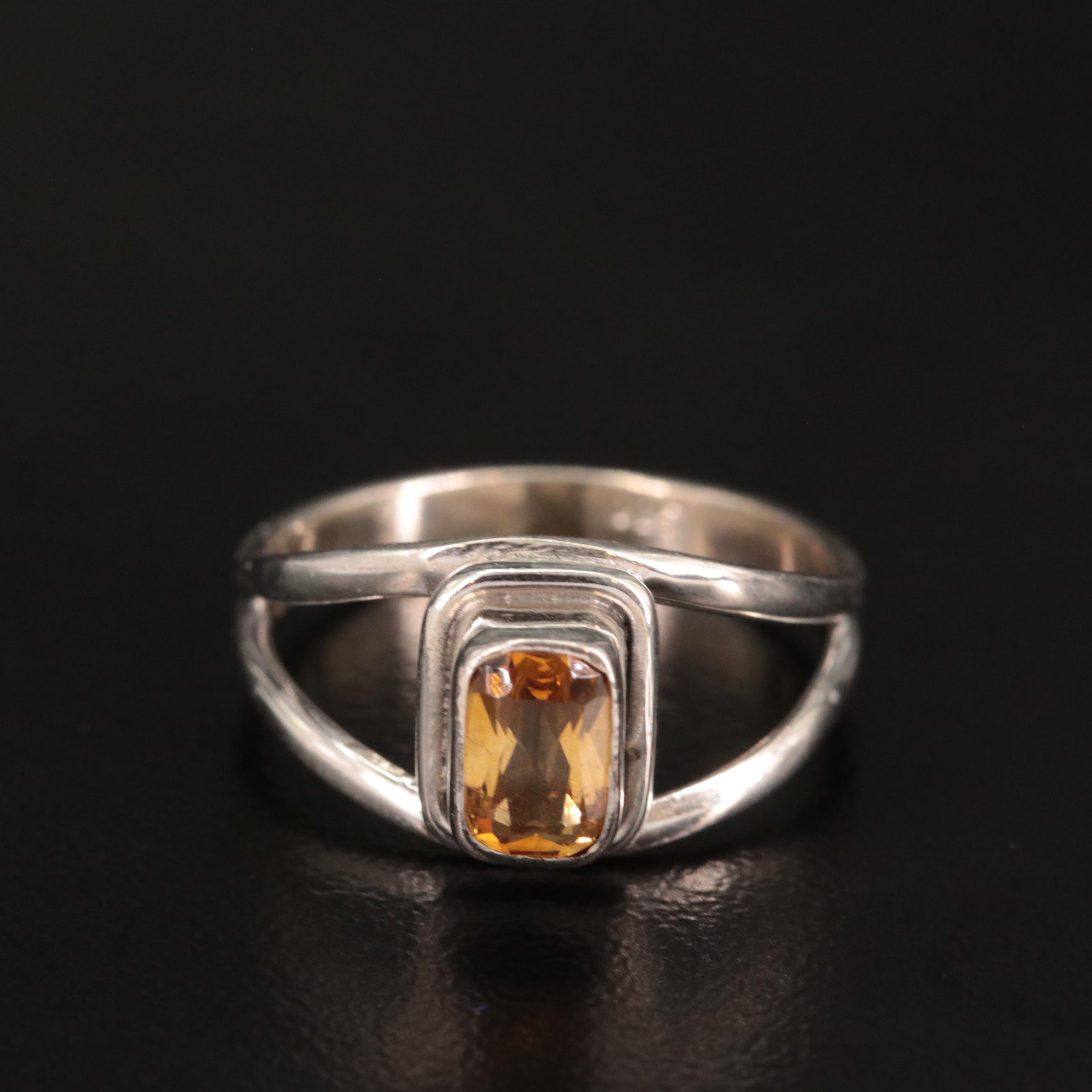 Sterling Citrine Ring