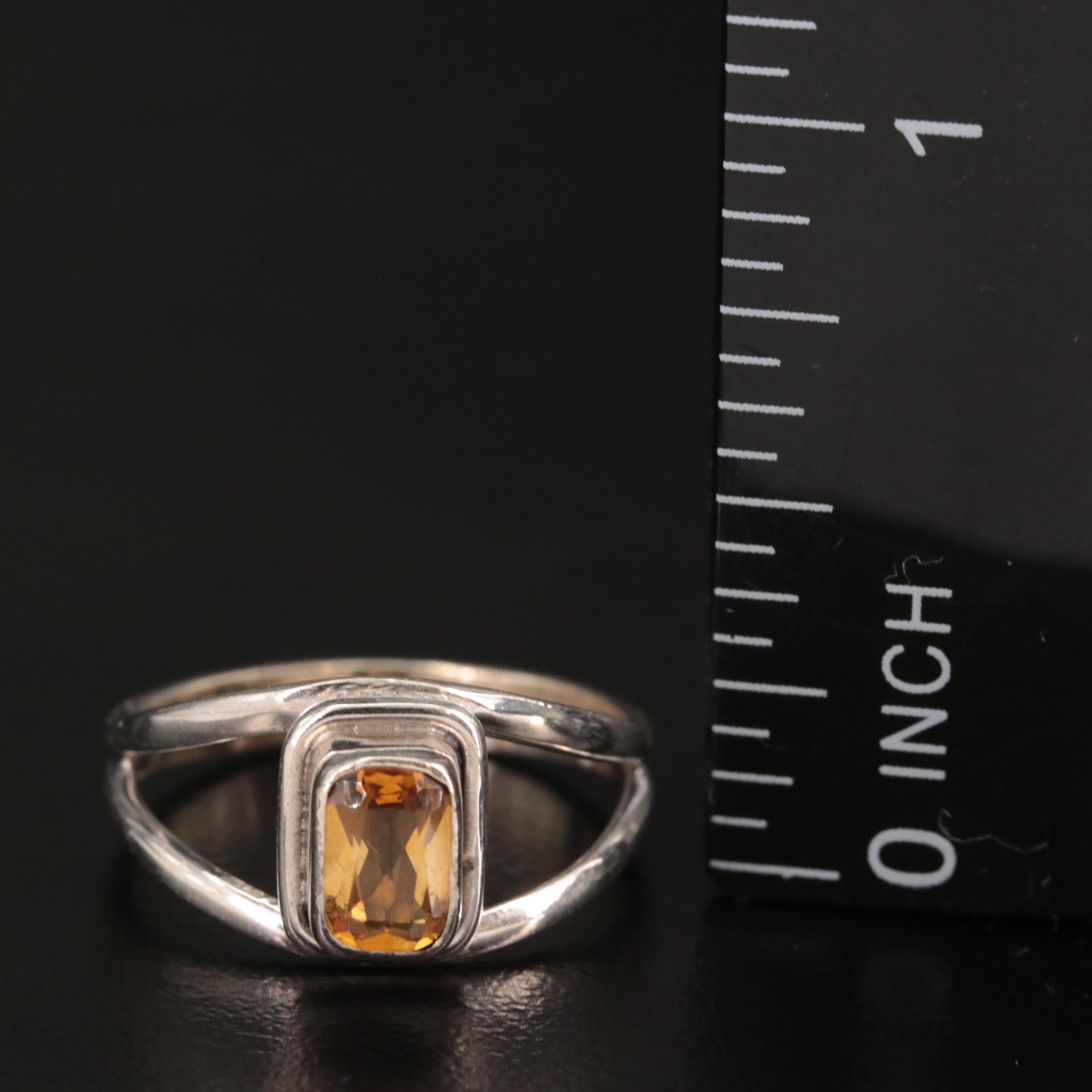 Sterling Citrine Ring