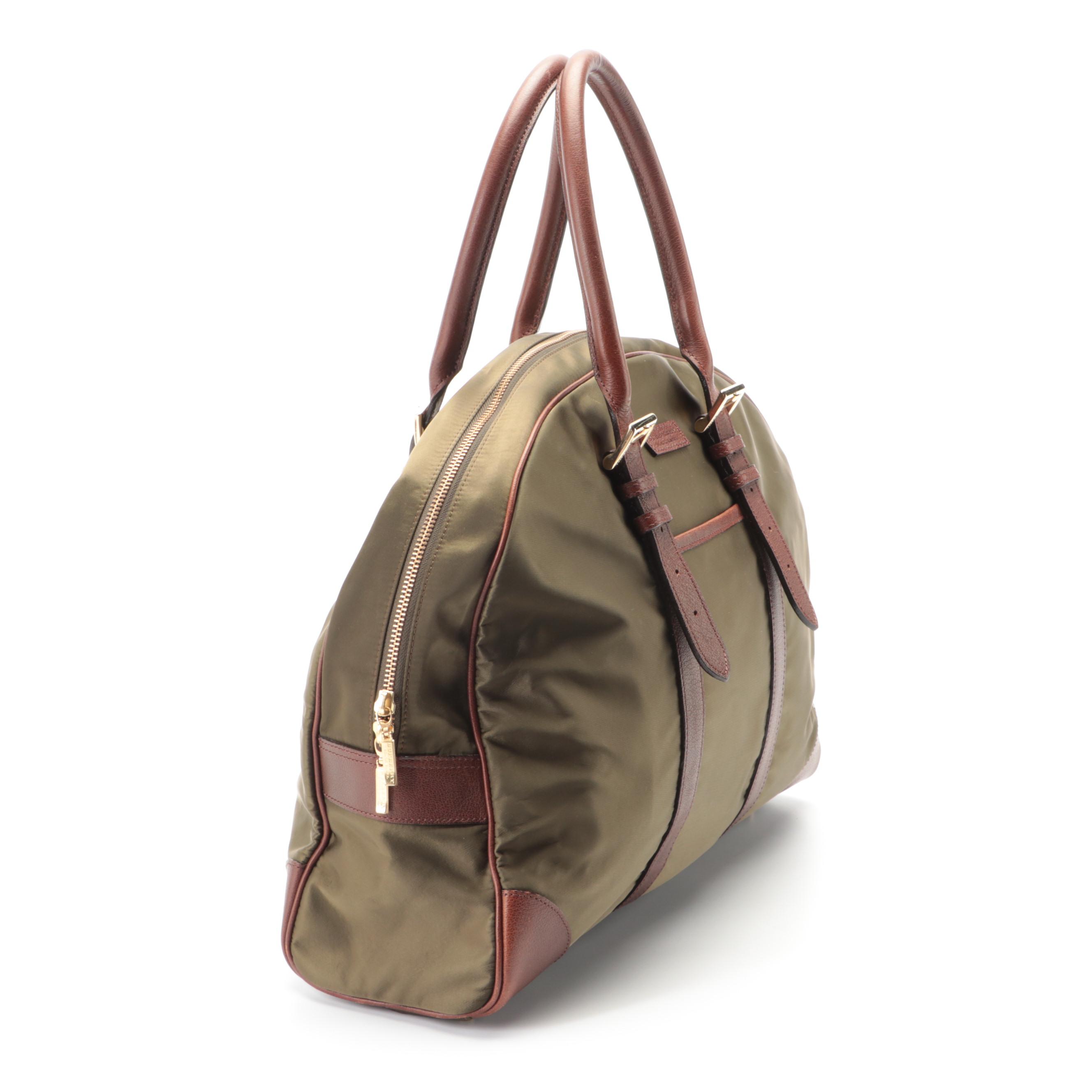 Burberry Black Label Nylon and Leather Handbag