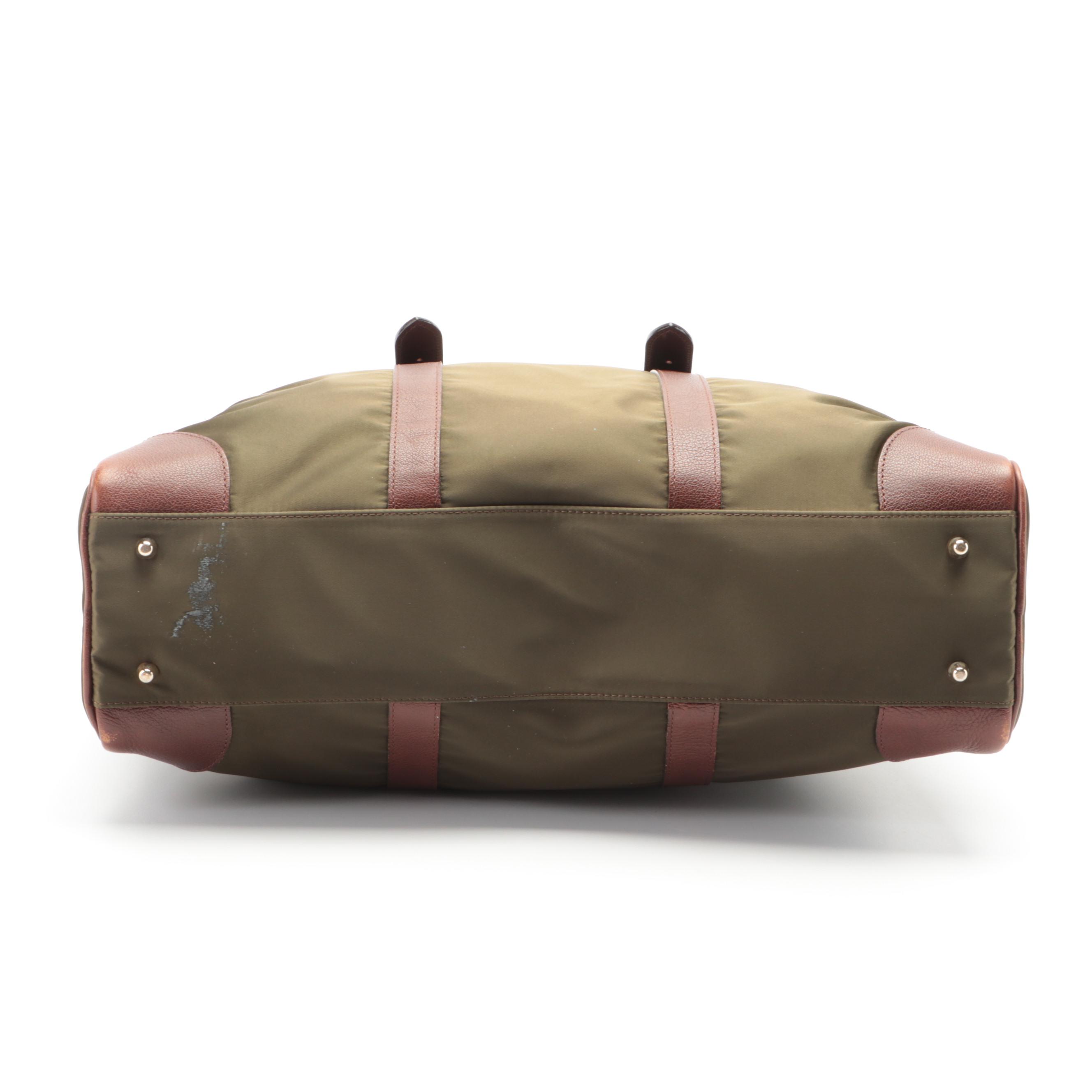 Burberry Black Label Nylon and Leather Handbag