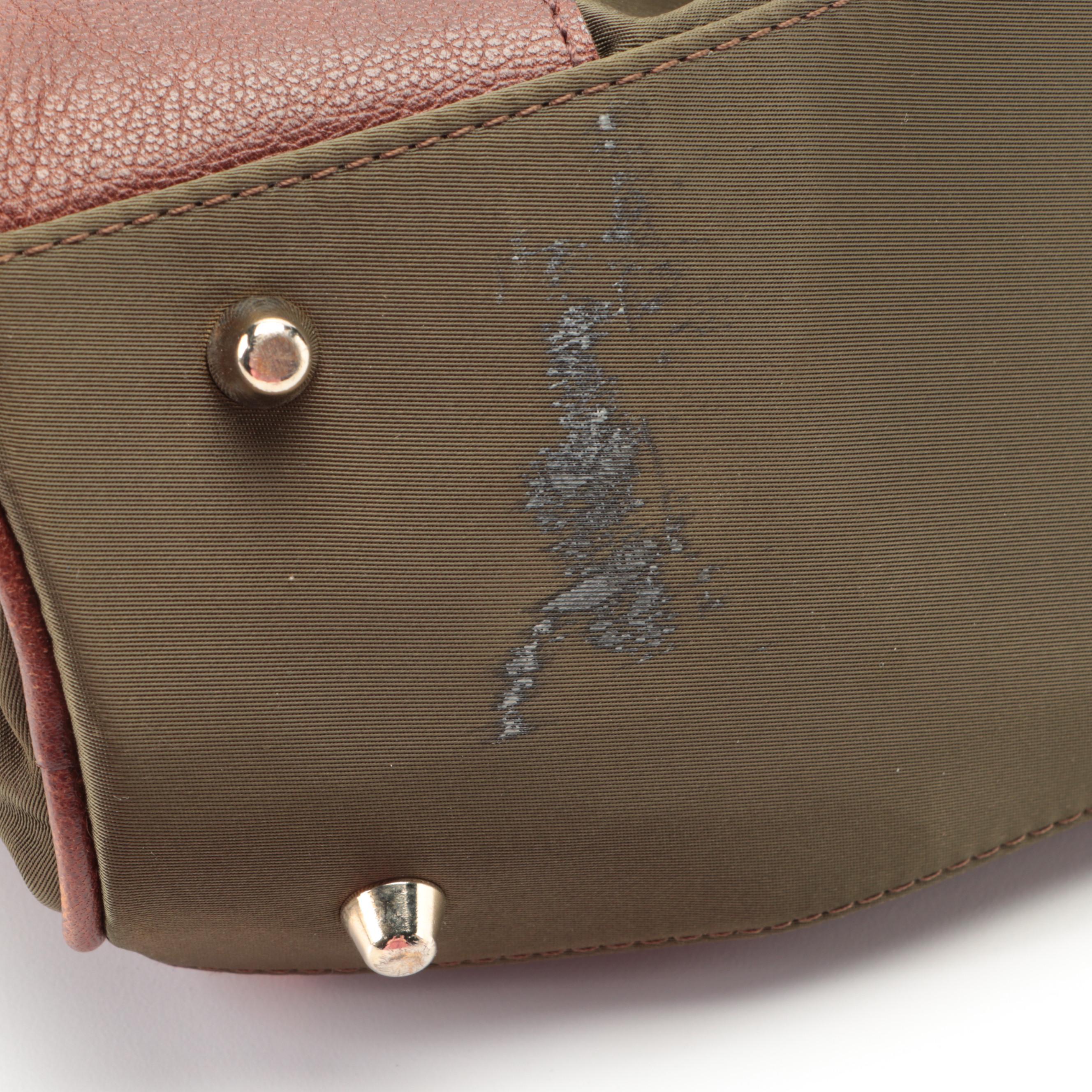 Burberry Black Label Nylon and Leather Handbag