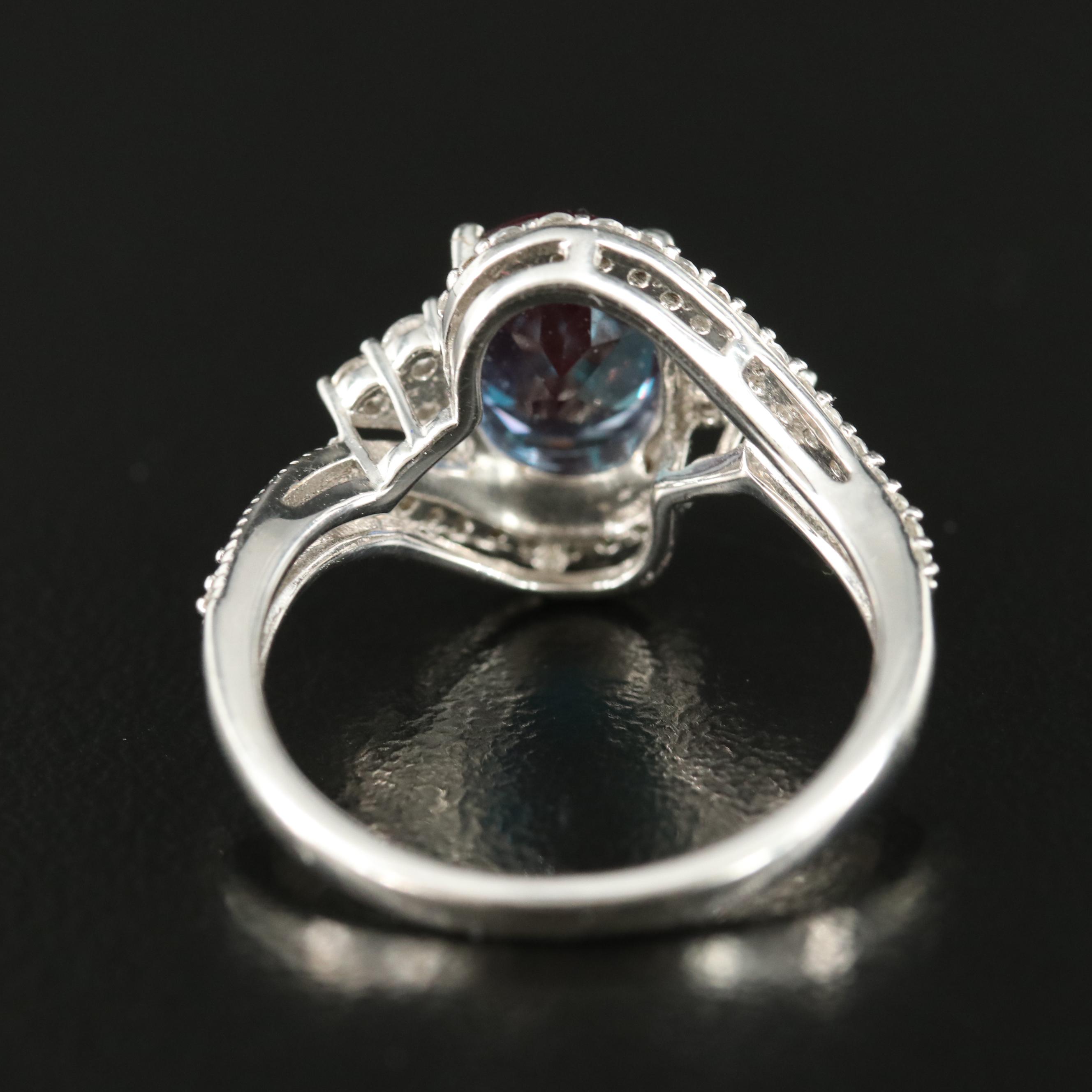Sterling Color Changing Sapphire and Sapphire Ring