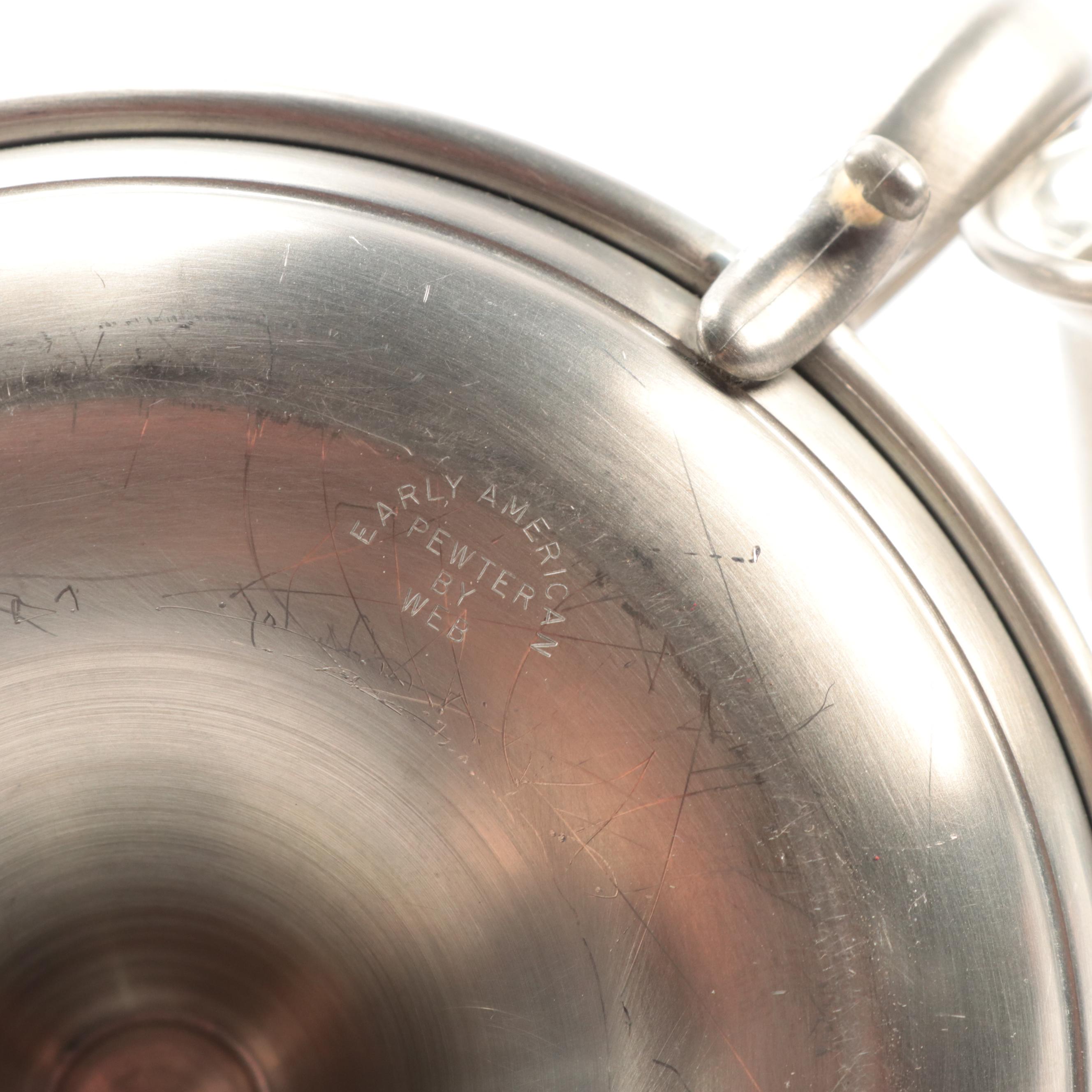 Web "Early American" Pewter Candle Holders and More with Other Table Accessories