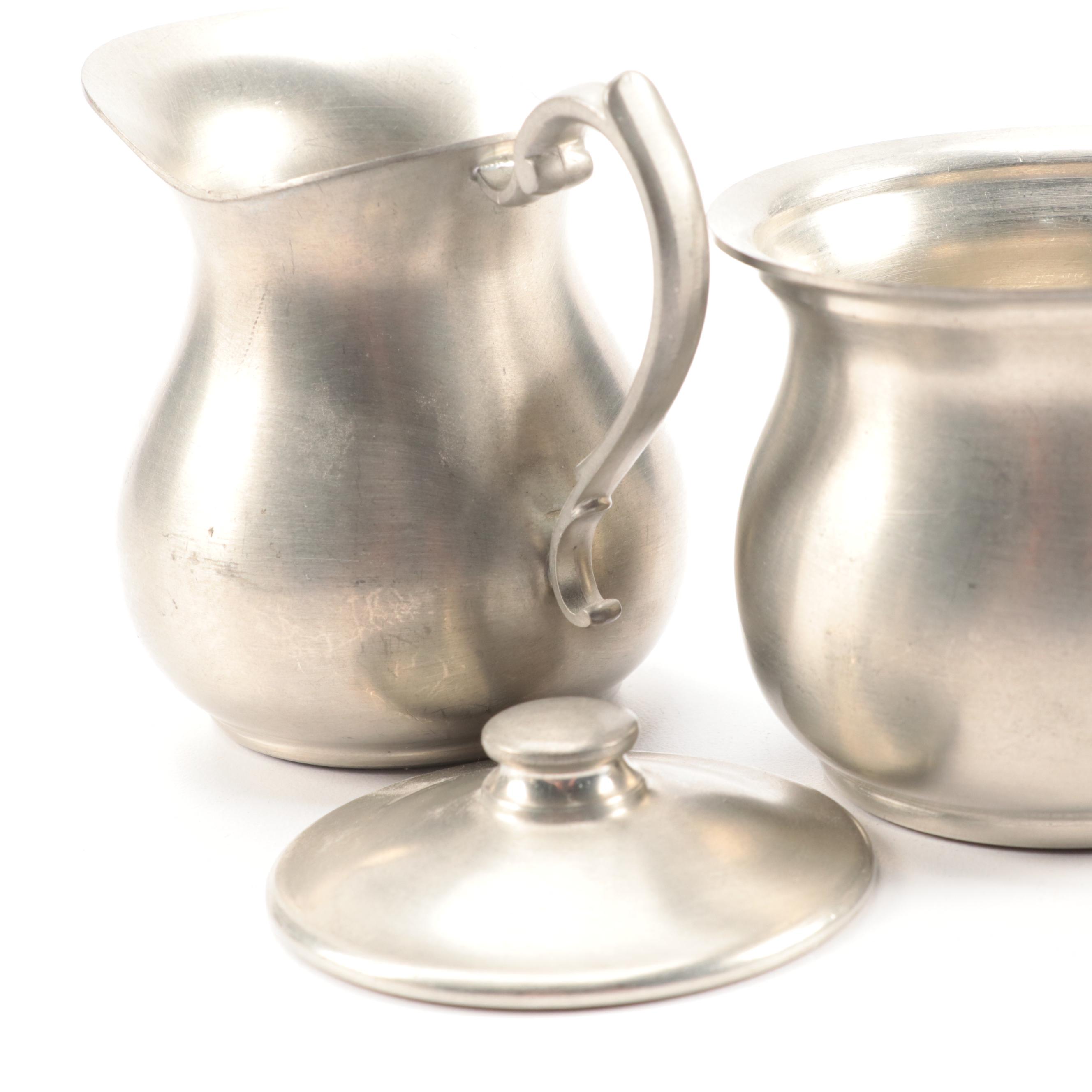 Web "Early American" Pewter Candle Holders and More with Other Table Accessories