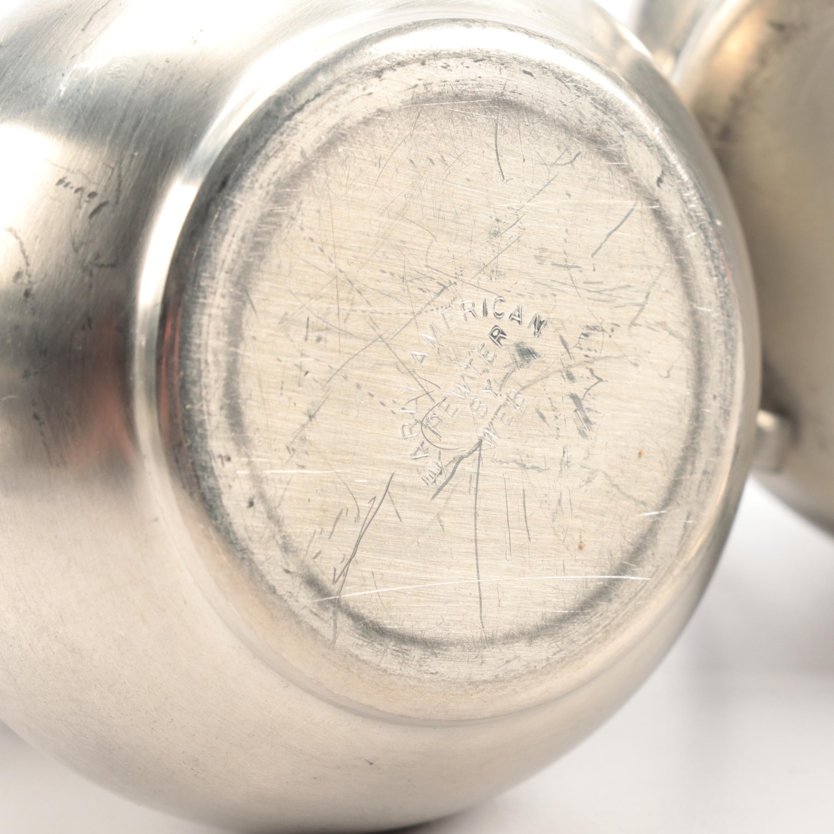 Web "Early American" Pewter Candle Holders and More with Other Table Accessories