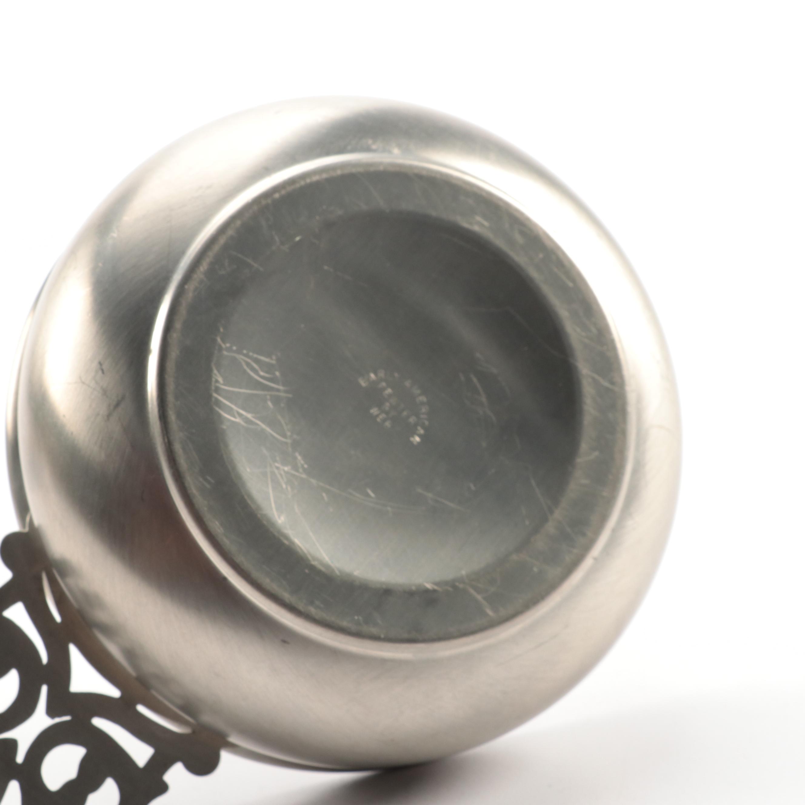 Web "Early American" Pewter Candle Holders and More with Other Table Accessories