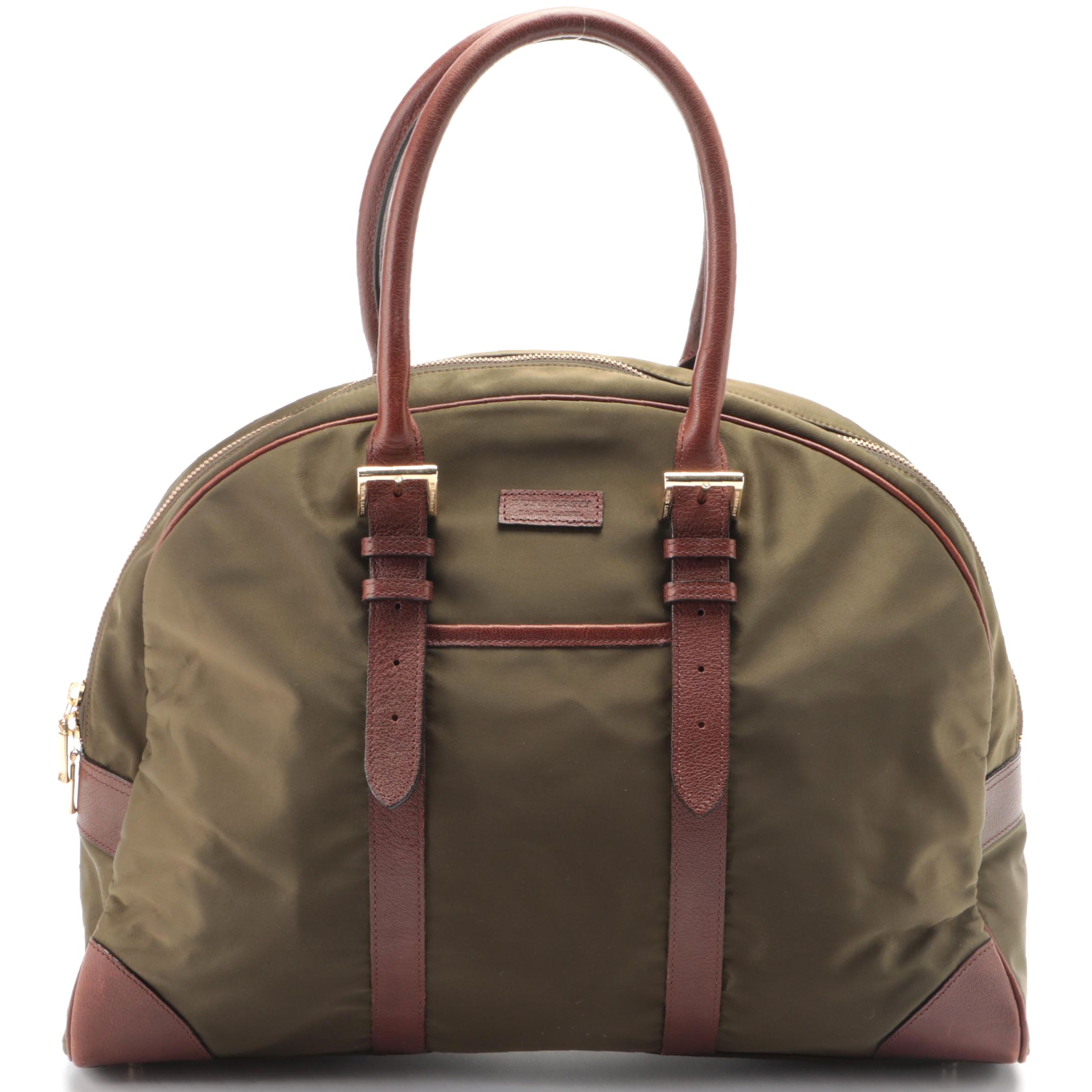 Burberry Black Label Nylon and Leather Handbag