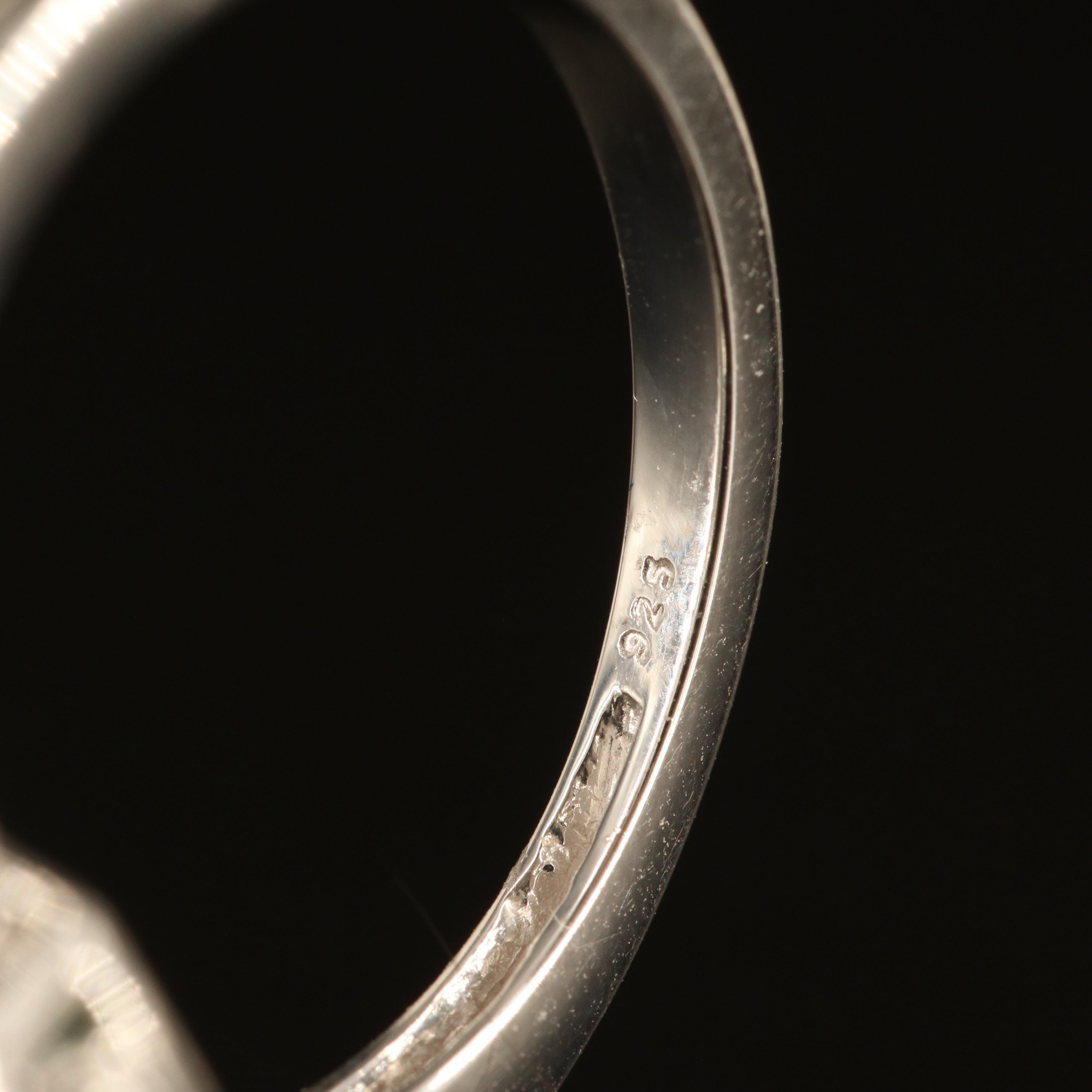 Sterling Emerald and White Sapphire Ring