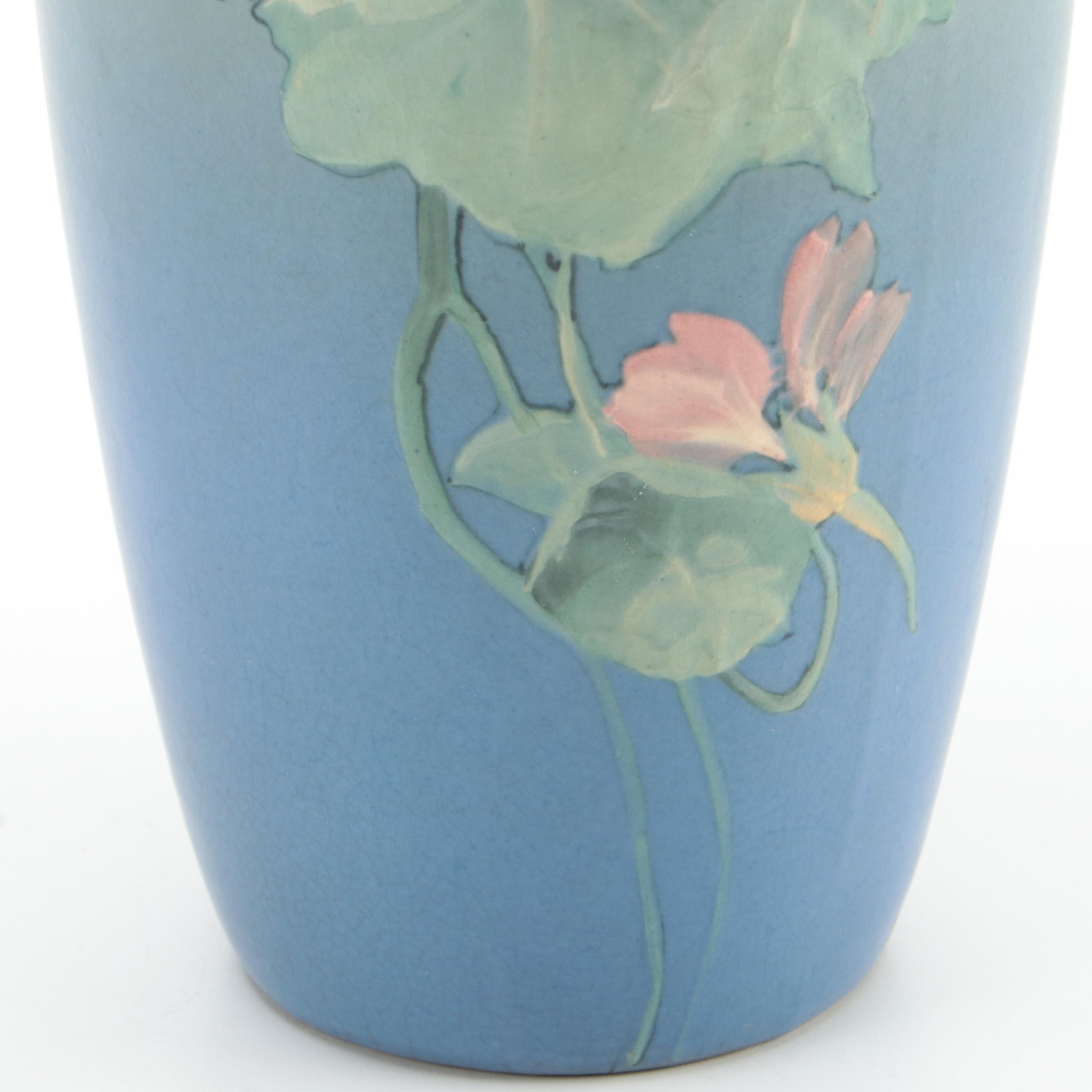 Signed Mae Timberlake for Weller Pottery Earthenware Art Nouveau Vase