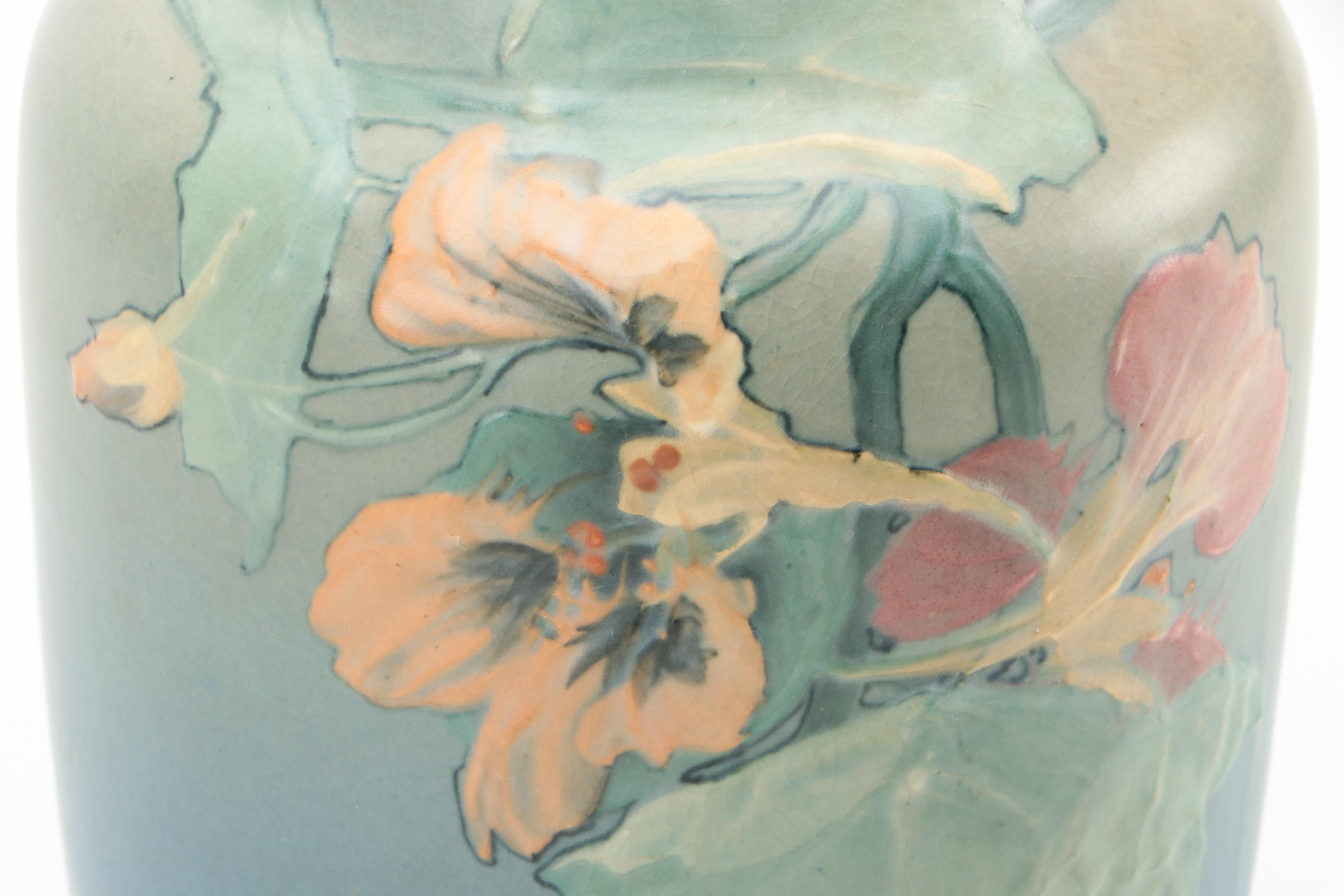 Signed Mae Timberlake for Weller Pottery Earthenware Art Nouveau Vase