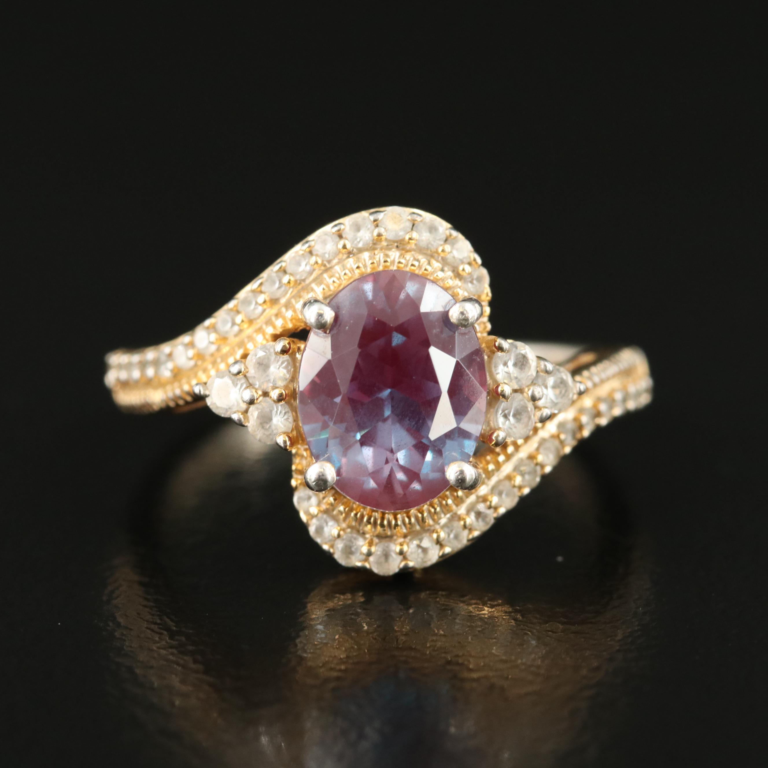 Sterling Color Changing Sapphire and Sapphire Ring