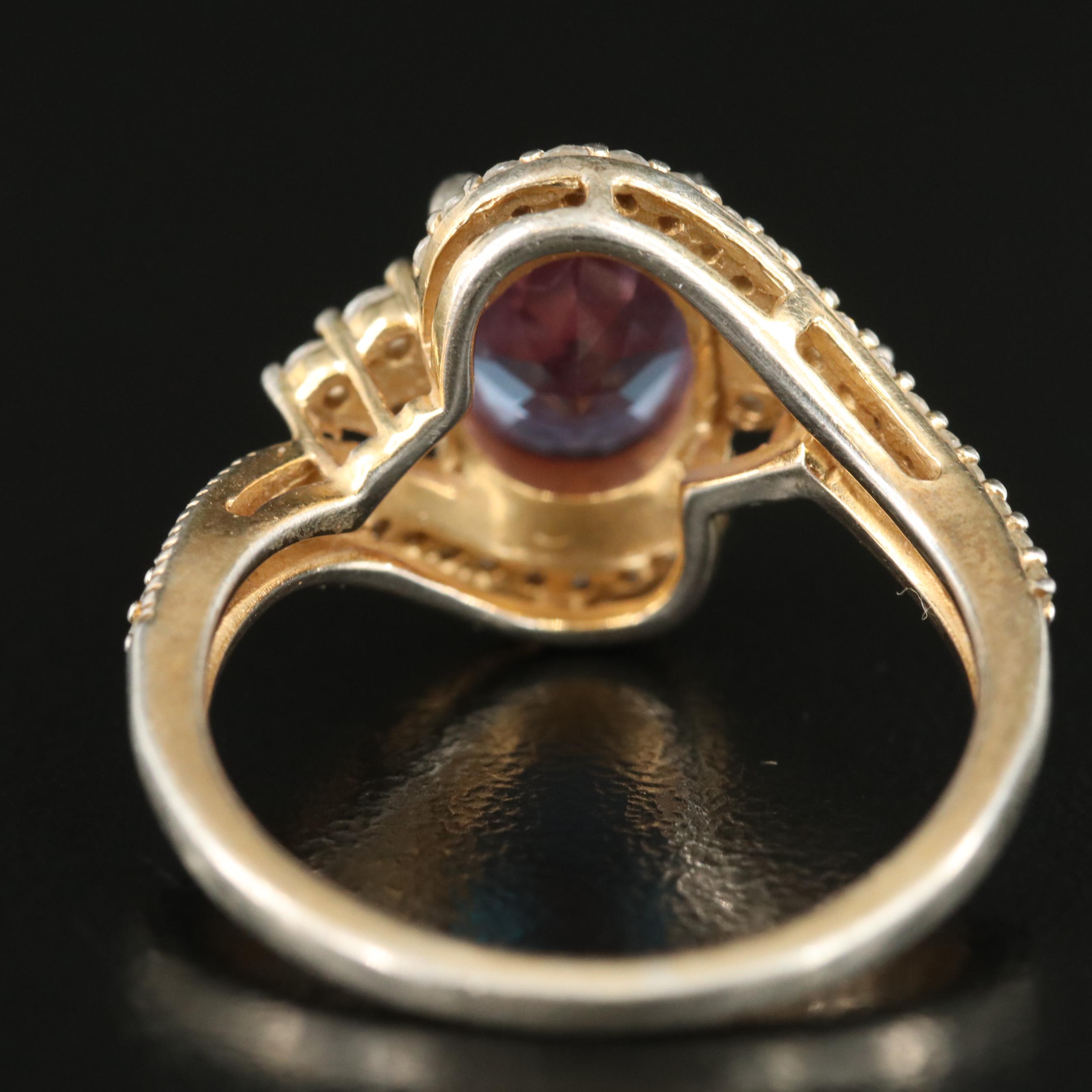 Sterling Color Changing Sapphire and Sapphire Ring