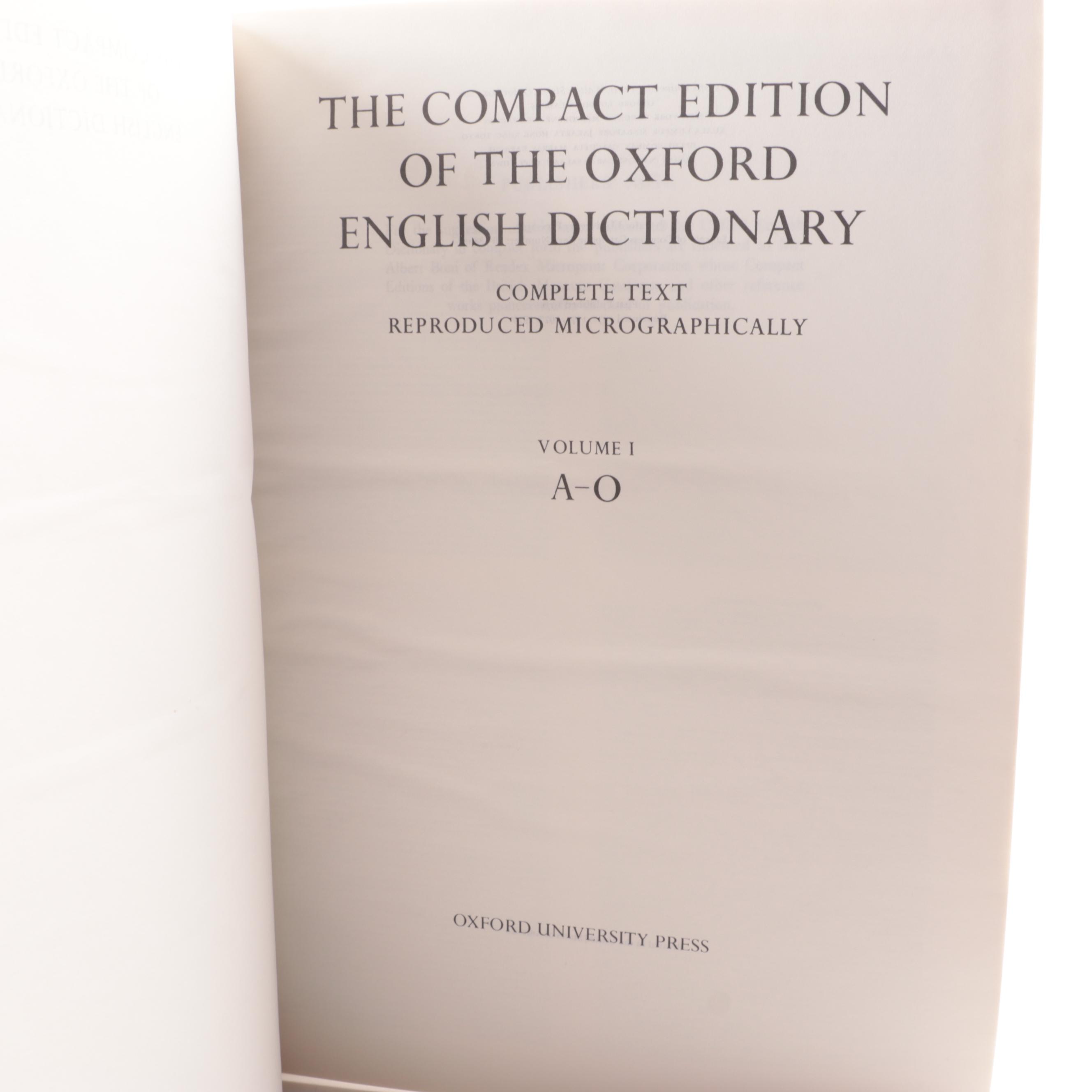 "Oxford English Dictionary" Two-Volume Set and More Nonfiction Books