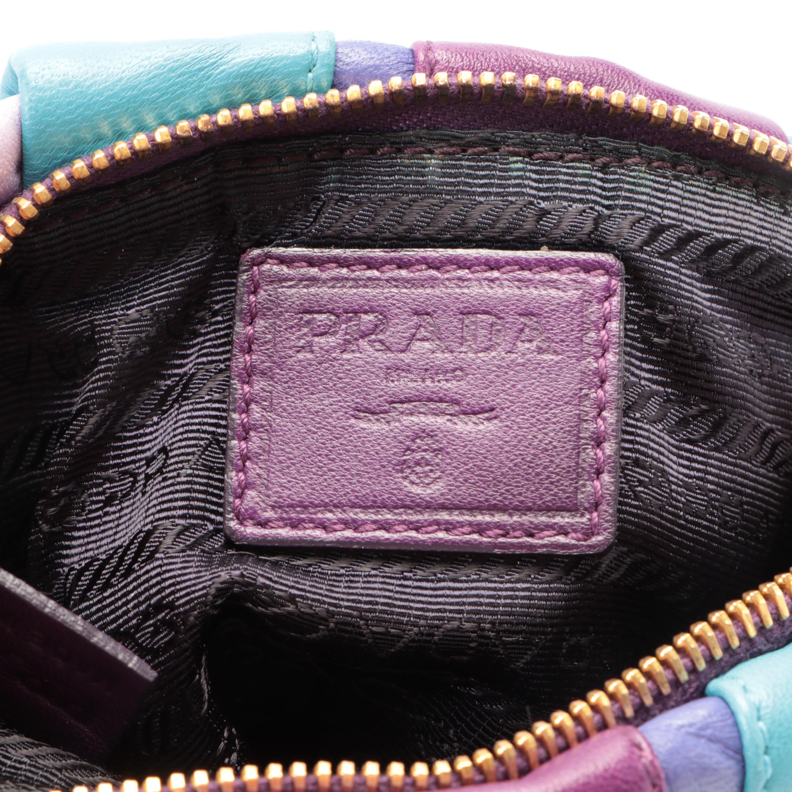 Prada Napa Multicolor Stripes Leather Pouch