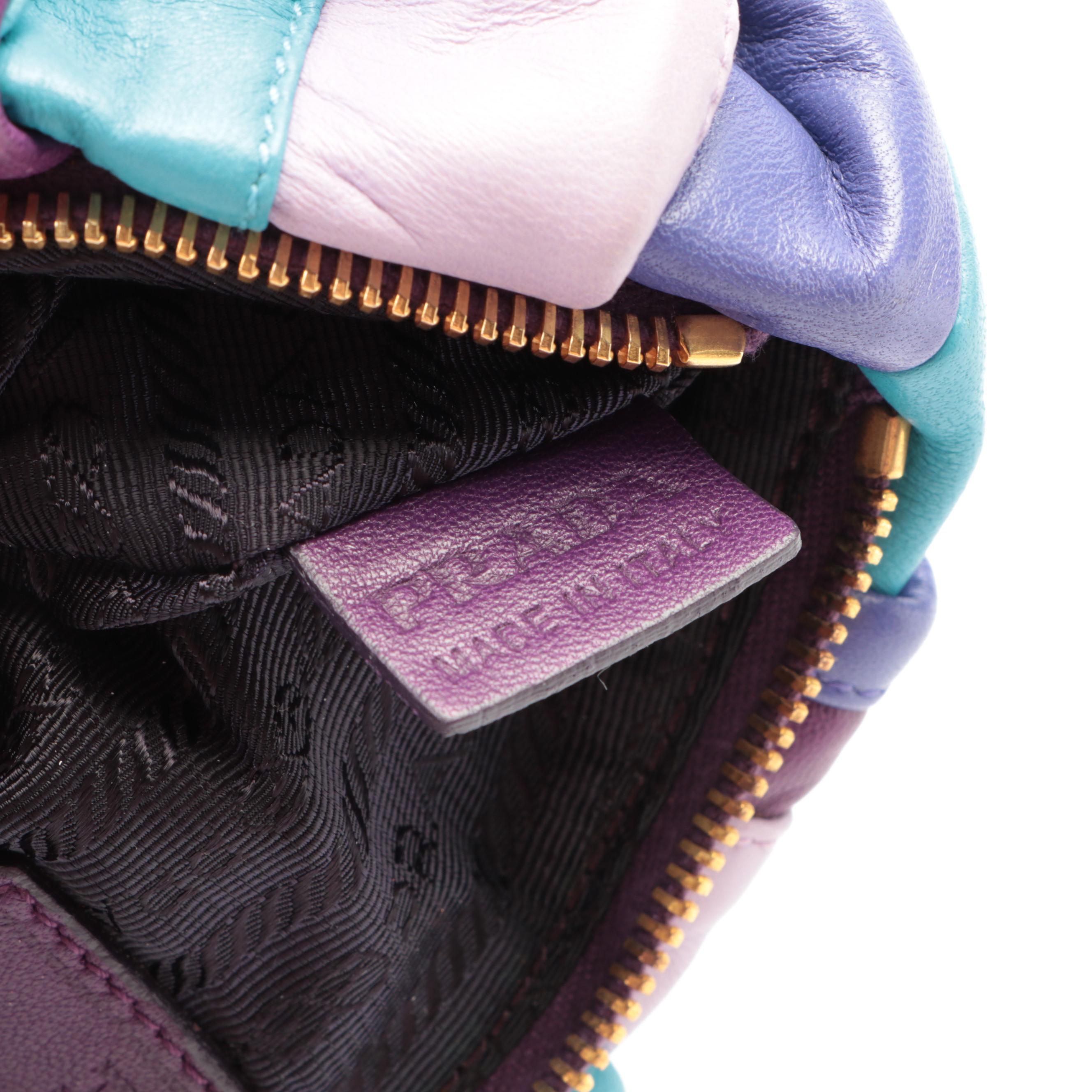 Prada Napa Multicolor Stripes Leather Pouch