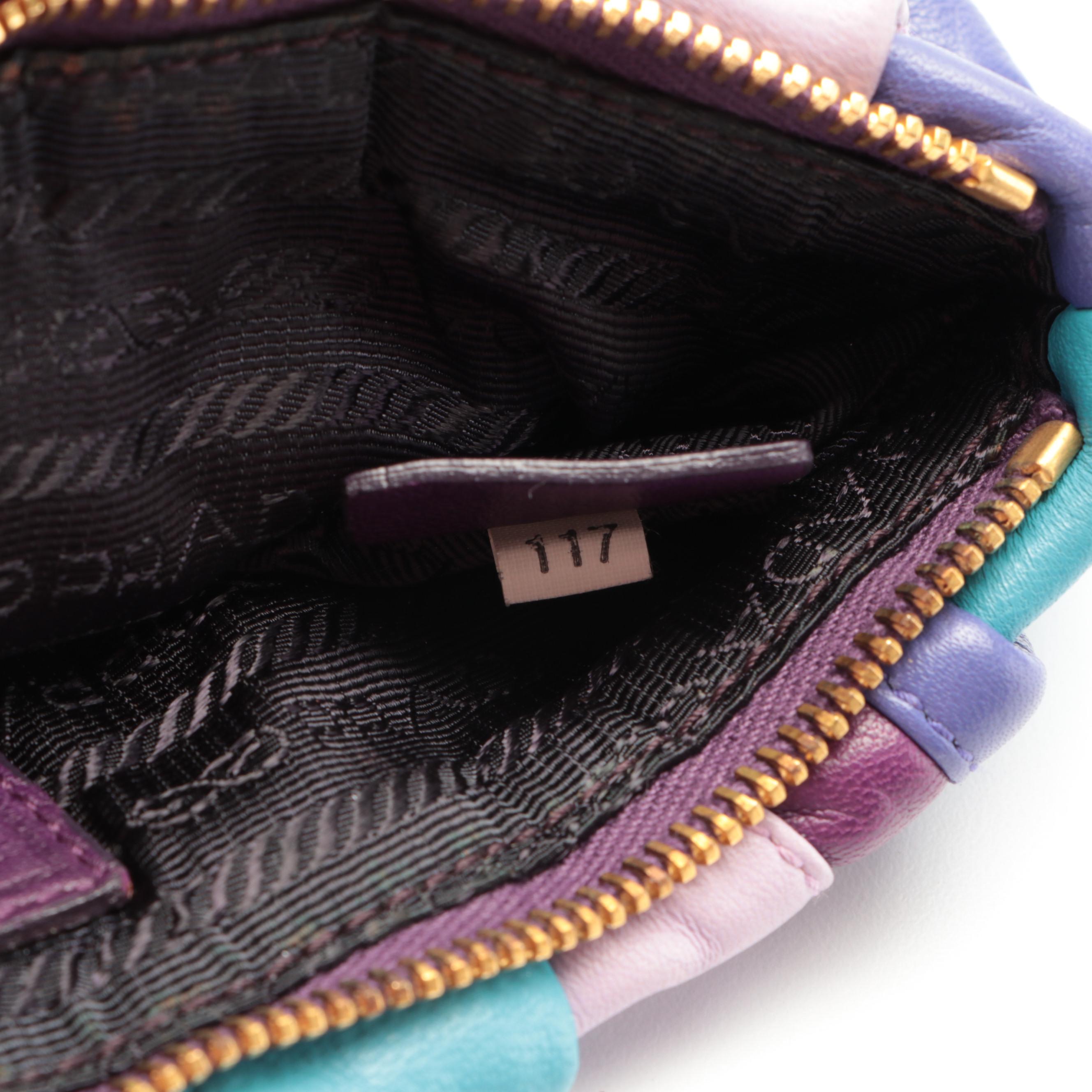 Prada Napa Multicolor Stripes Leather Pouch