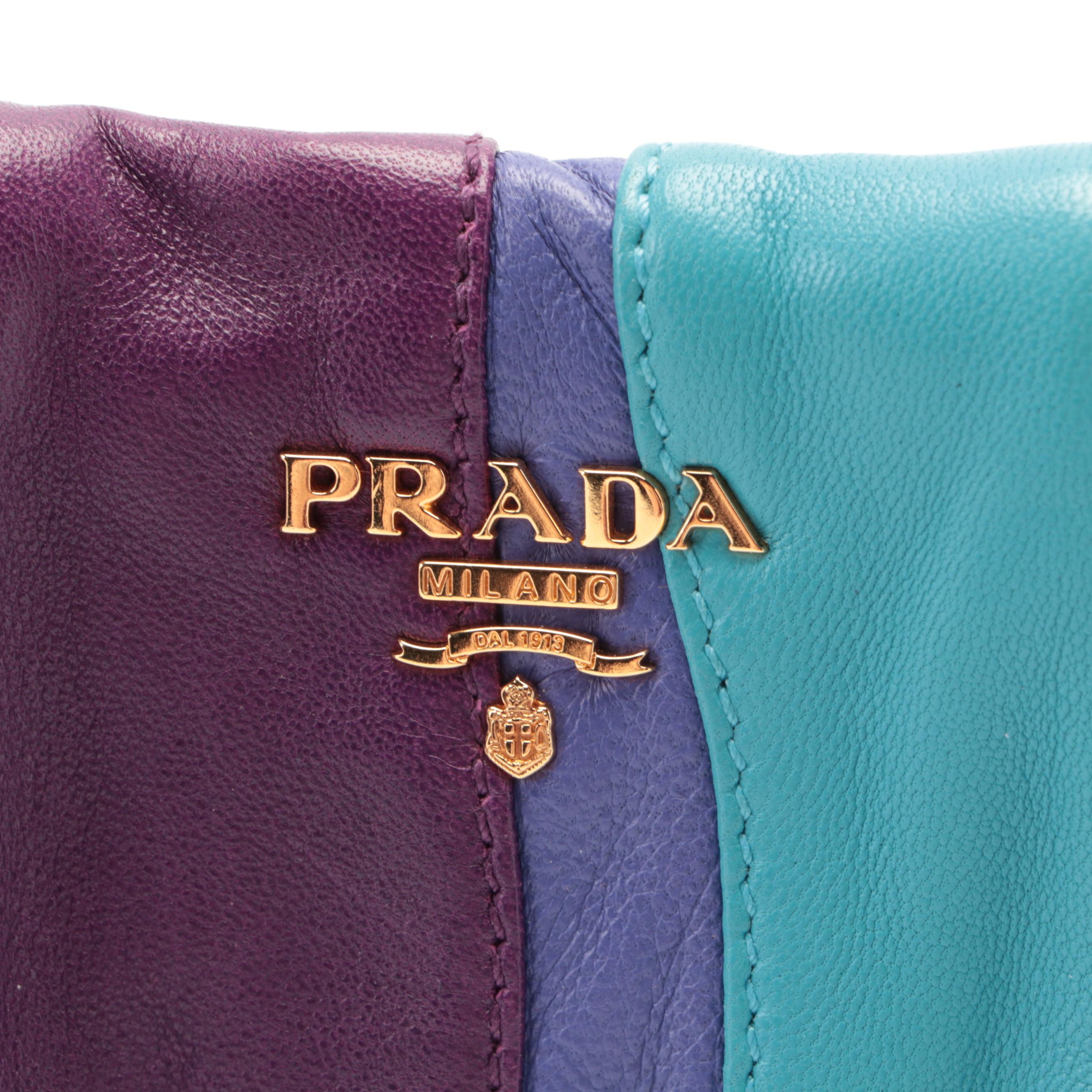 Prada Napa Multicolor Stripes Leather Pouch