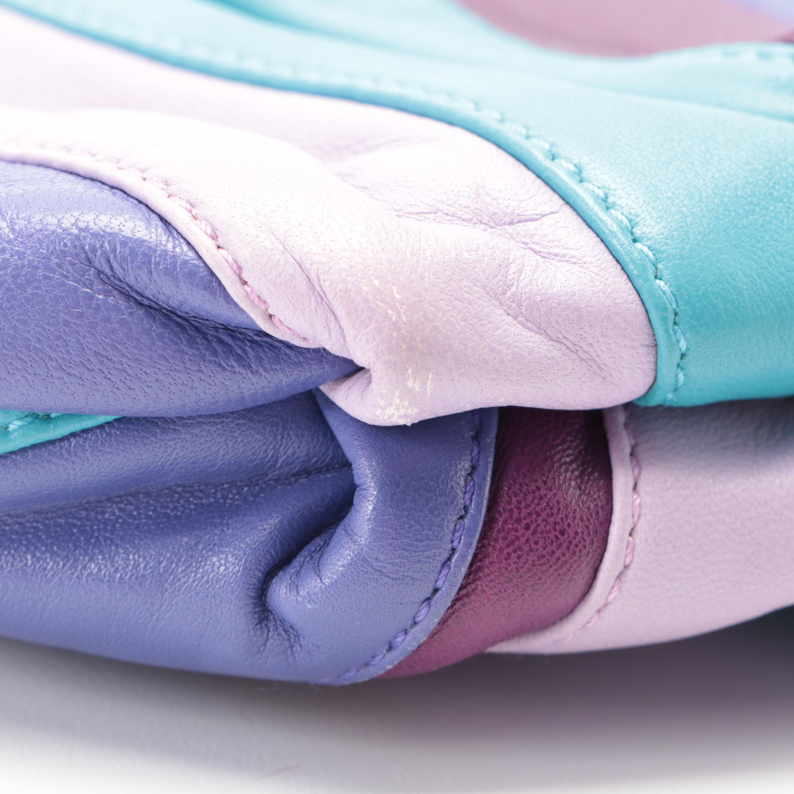 Prada Napa Multicolor Stripes Leather Pouch