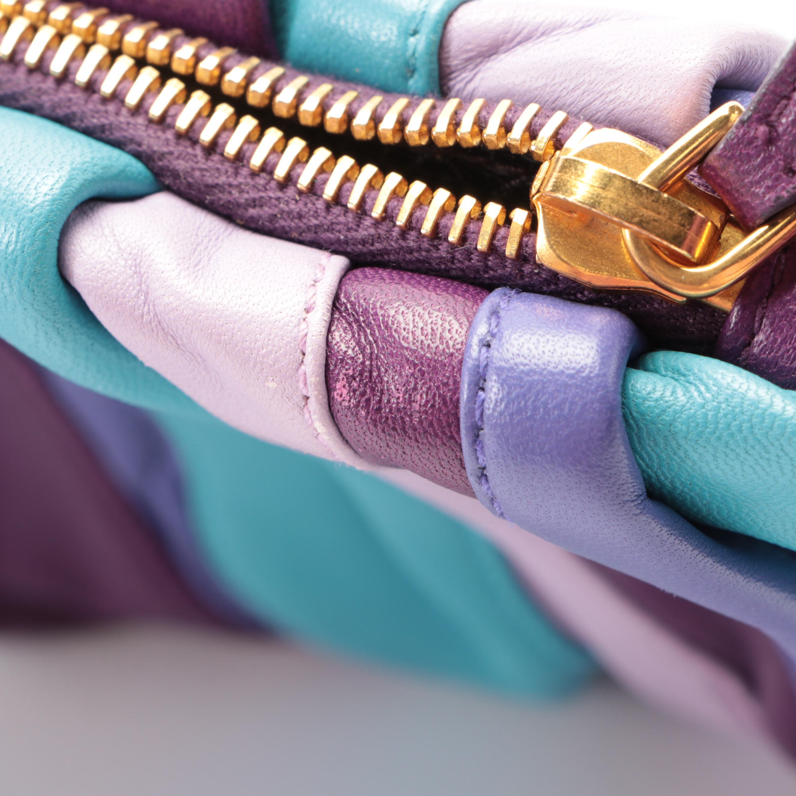 Prada Napa Multicolor Stripes Leather Pouch