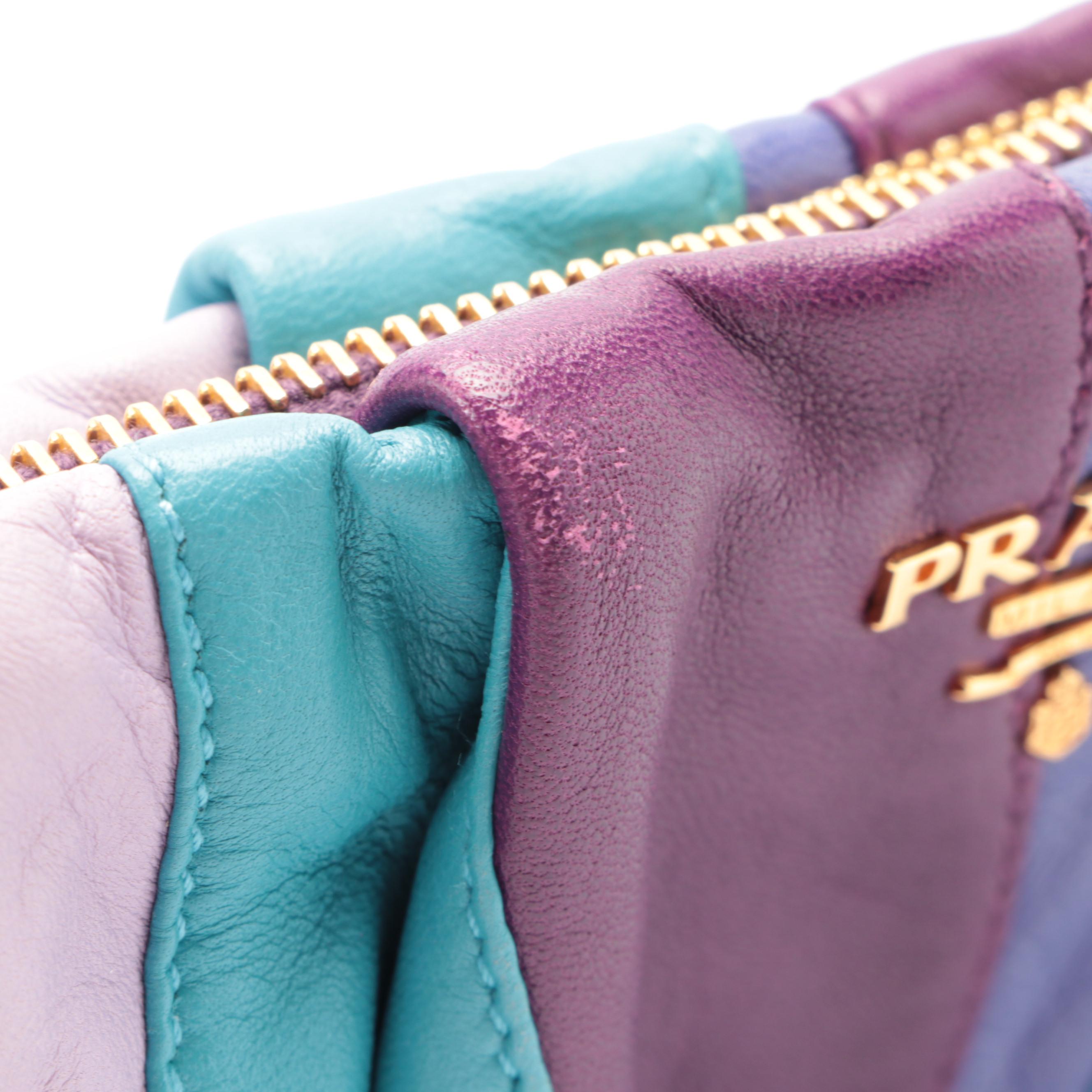 Prada Napa Multicolor Stripes Leather Pouch