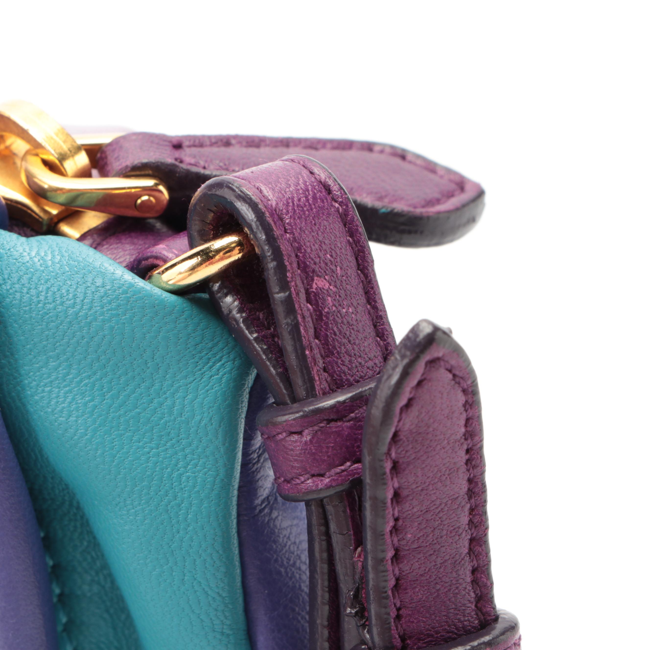 Prada Napa Multicolor Stripes Leather Pouch