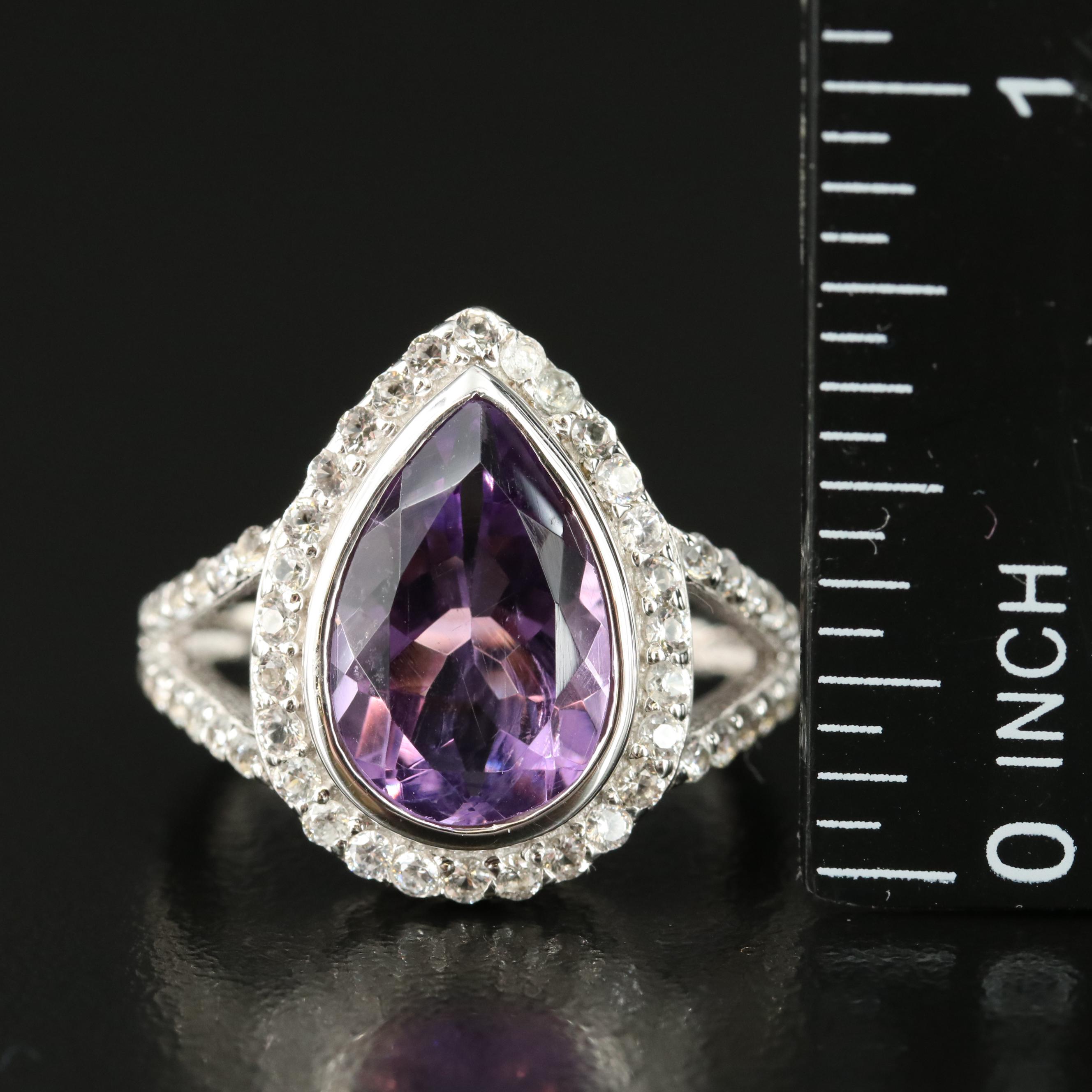 Sterling Rings Including Amethyst, Zircon and Topaz