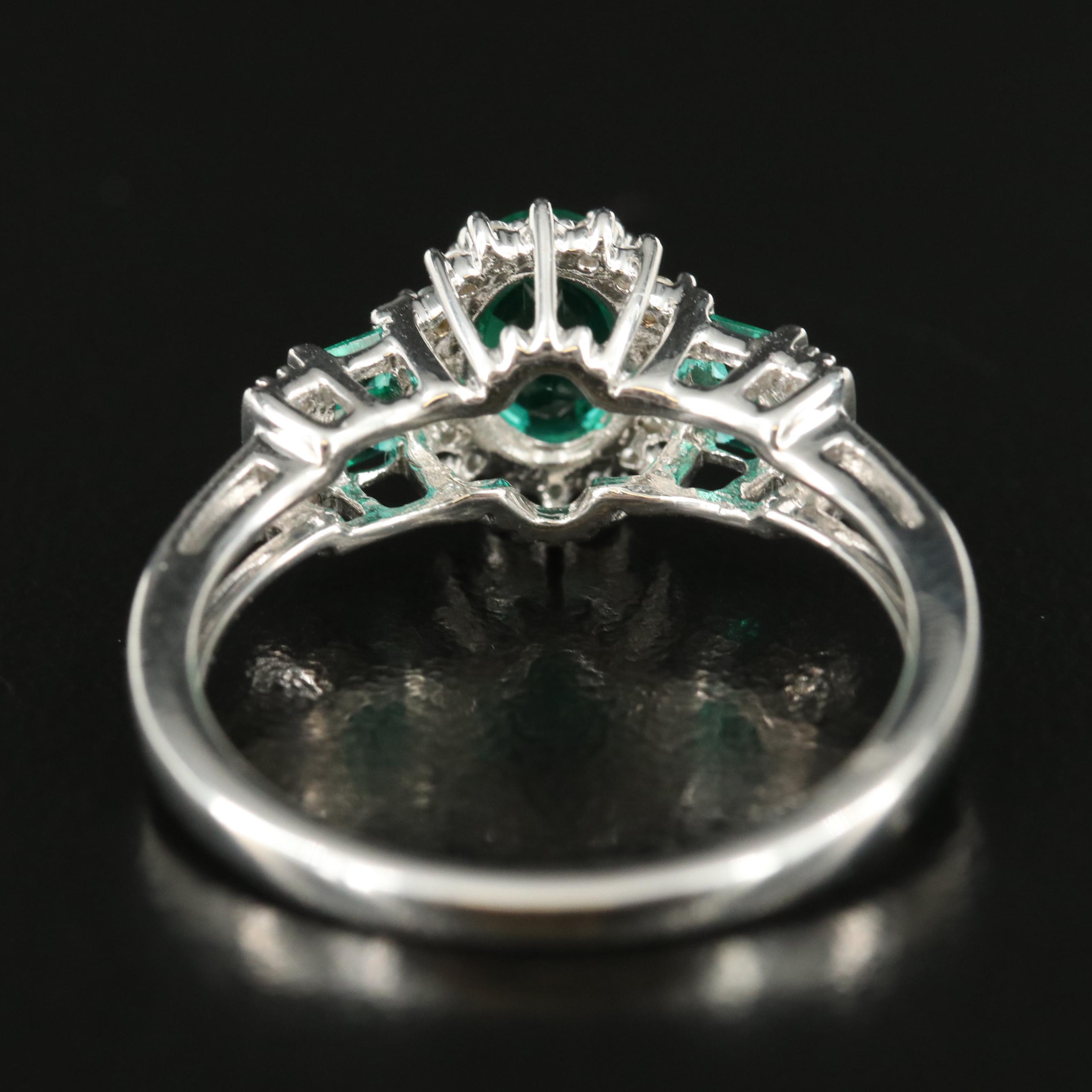 Sterling Emerald and Sapphire Ring