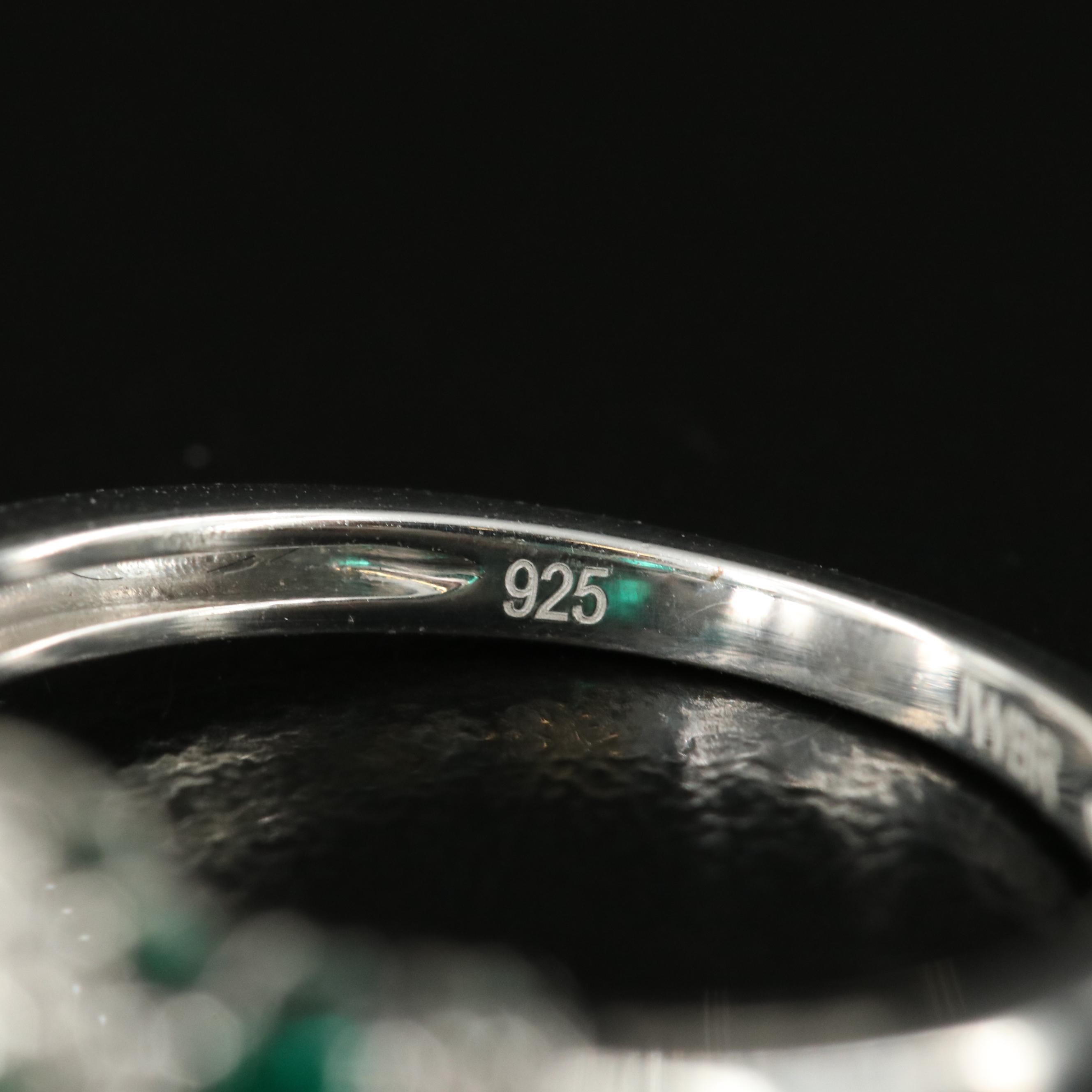 Sterling Emerald and Sapphire Ring