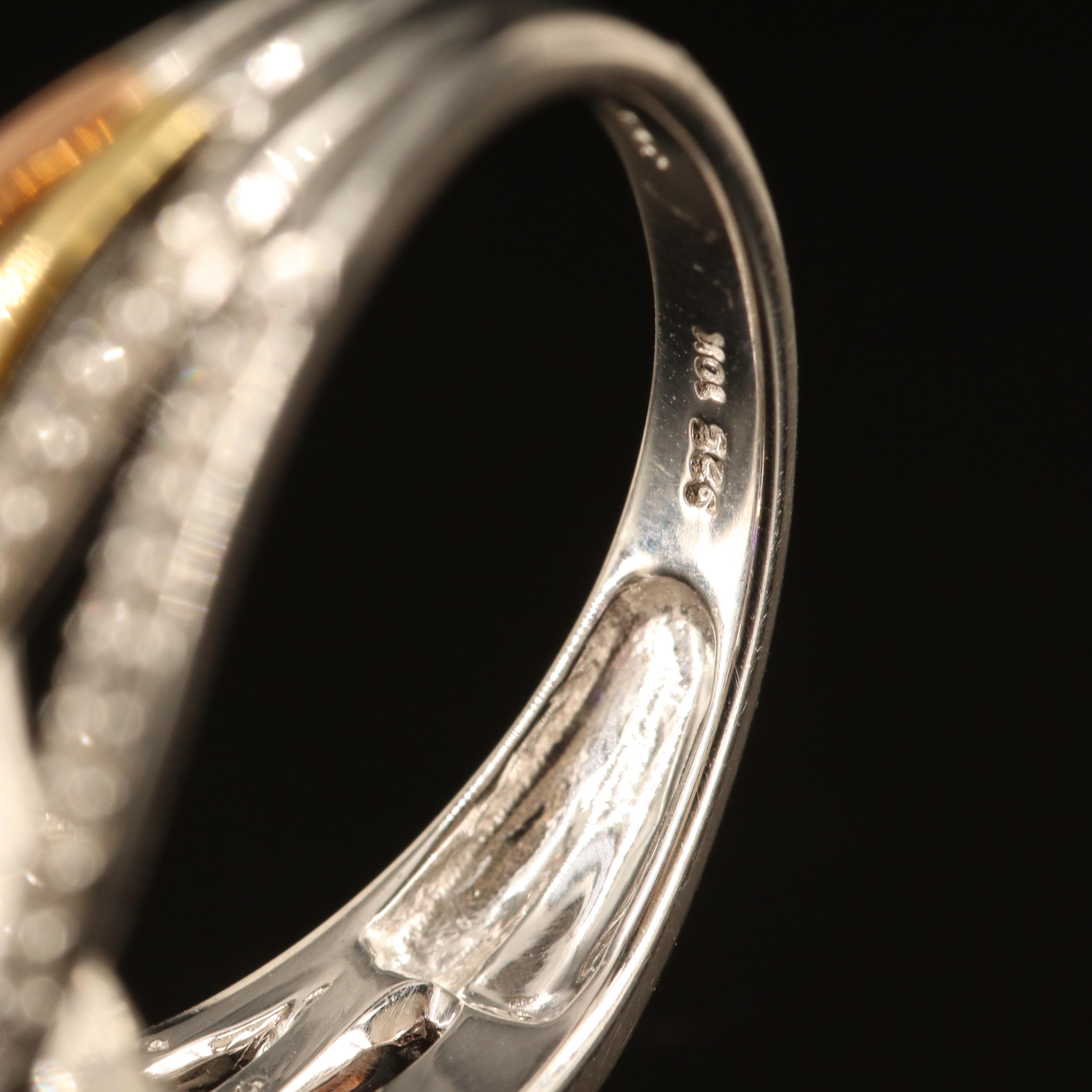 Sterling Amethyst and White Sapphire Crossover Ring with 10K Accents