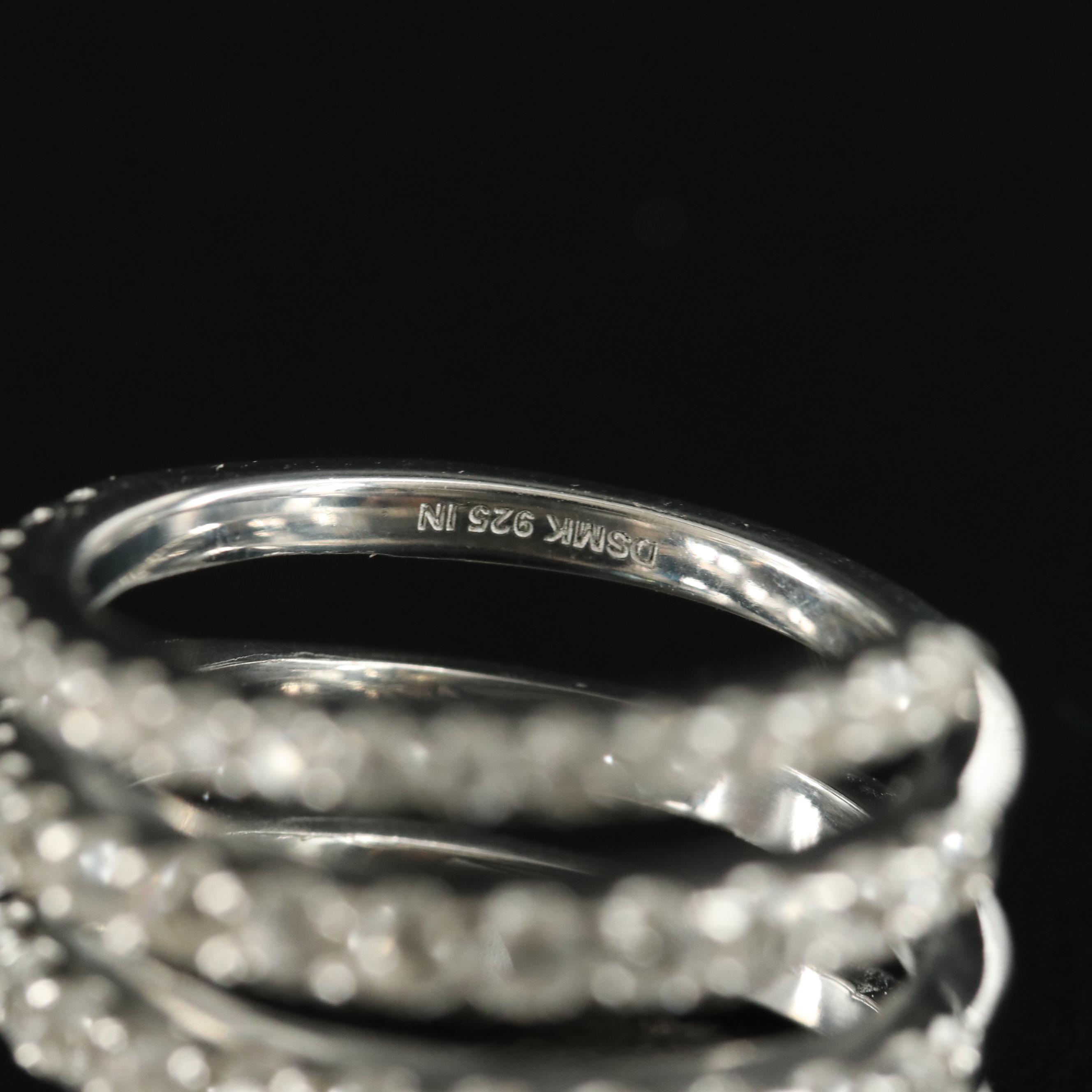 Sterling Swiss Blue Topaz and Zircon Wrap Ring