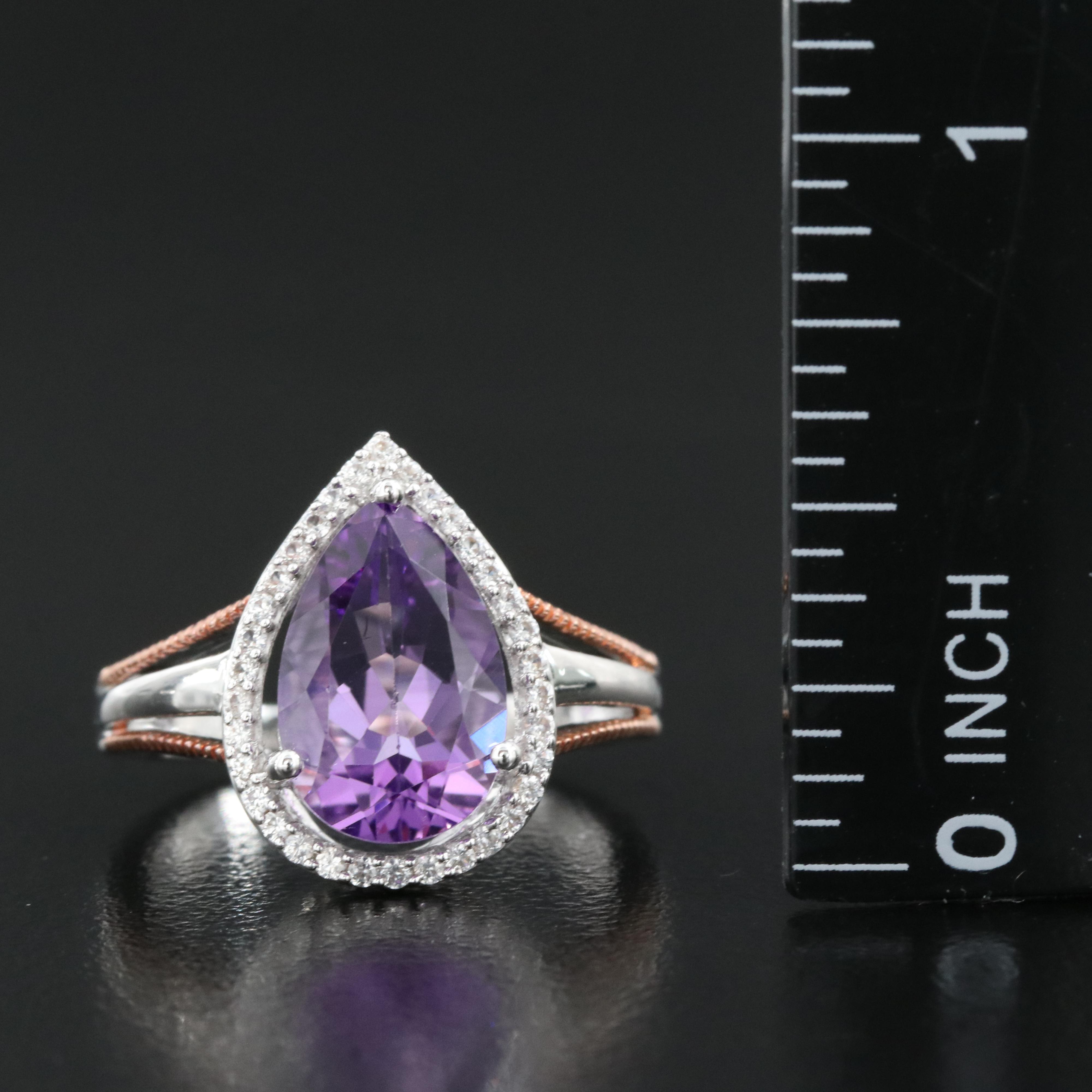 Sterling Amethyst and Sapphire Ring