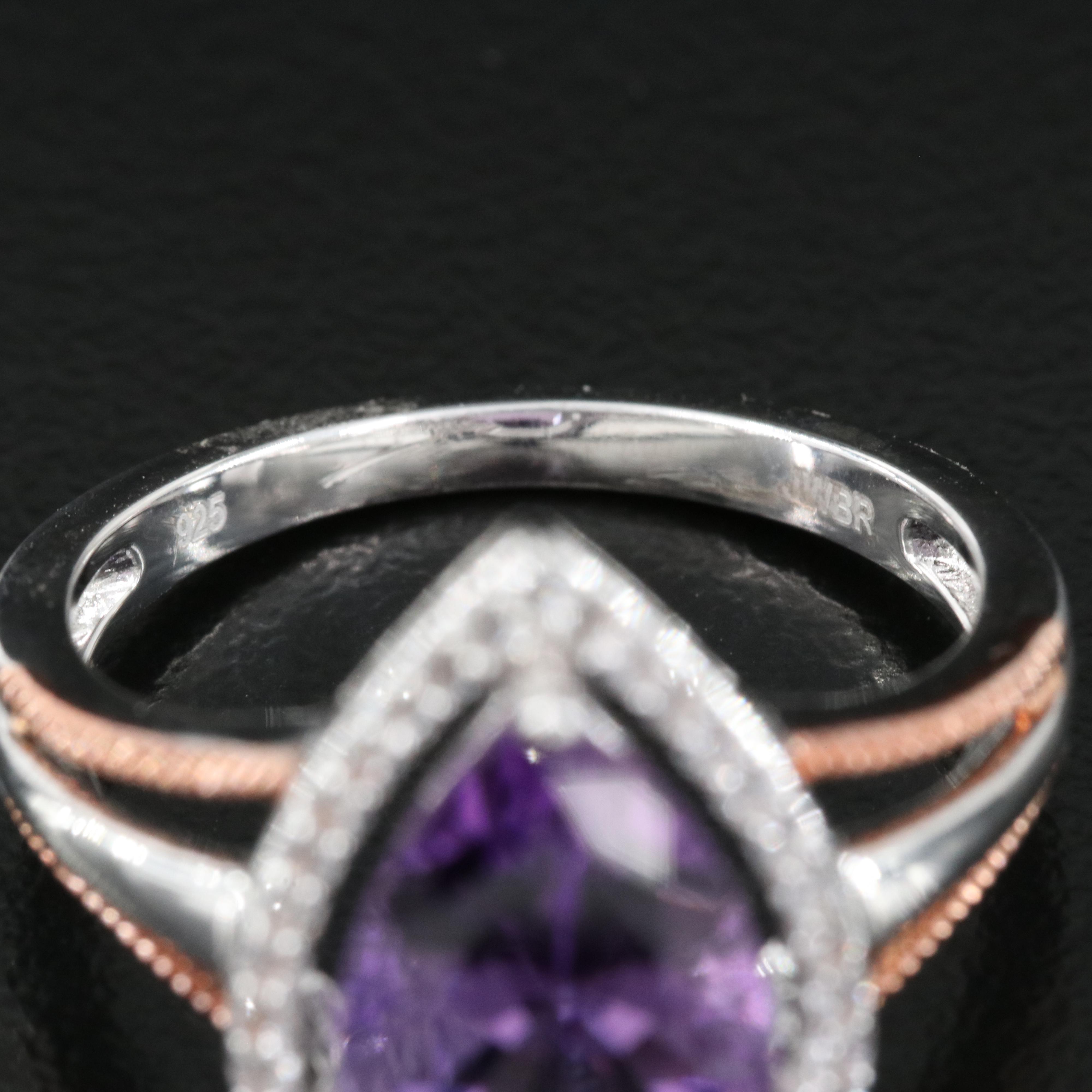 Sterling Amethyst and Sapphire Ring