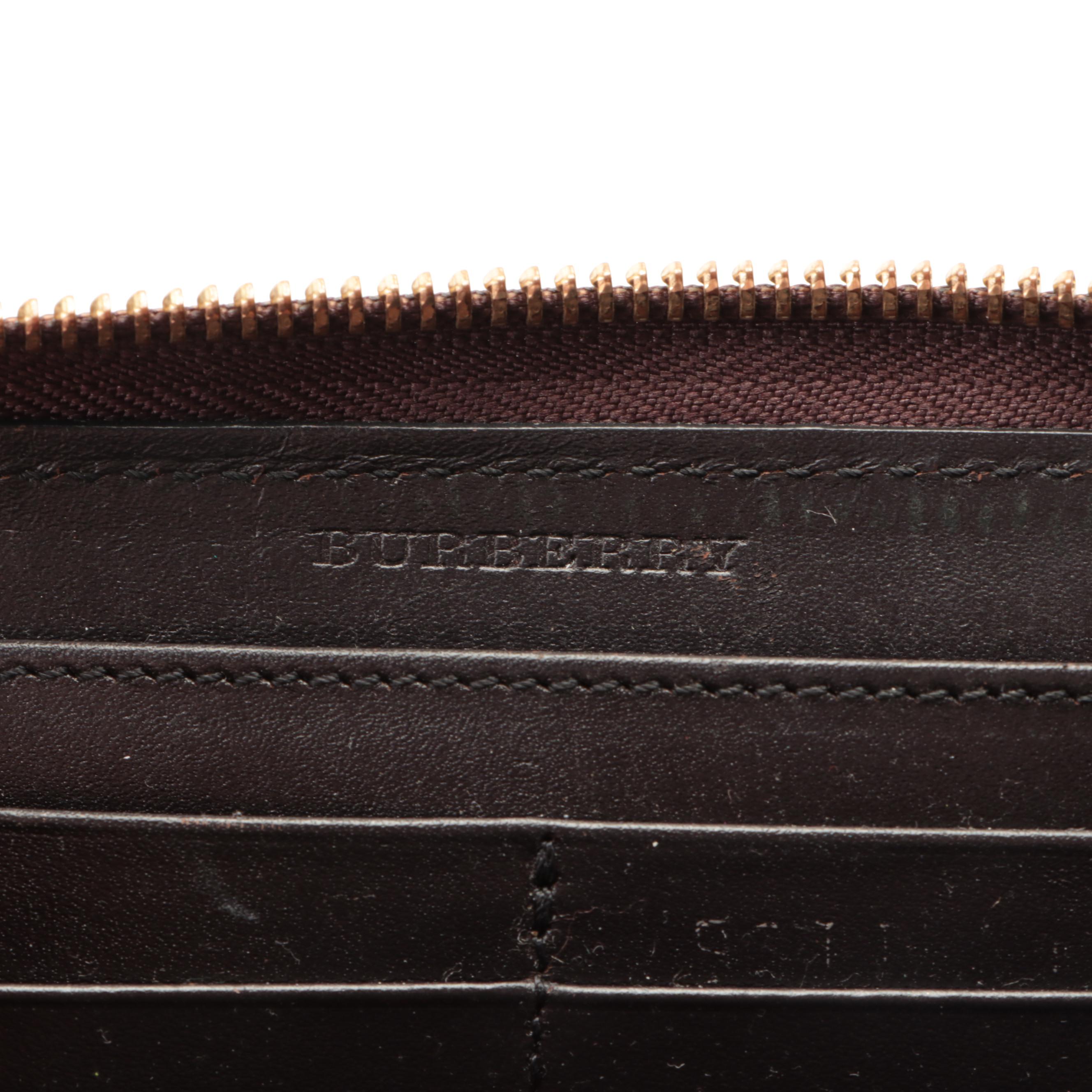 Burberry Haymarket Check Coated Canvas and Perforated Leather Wallet