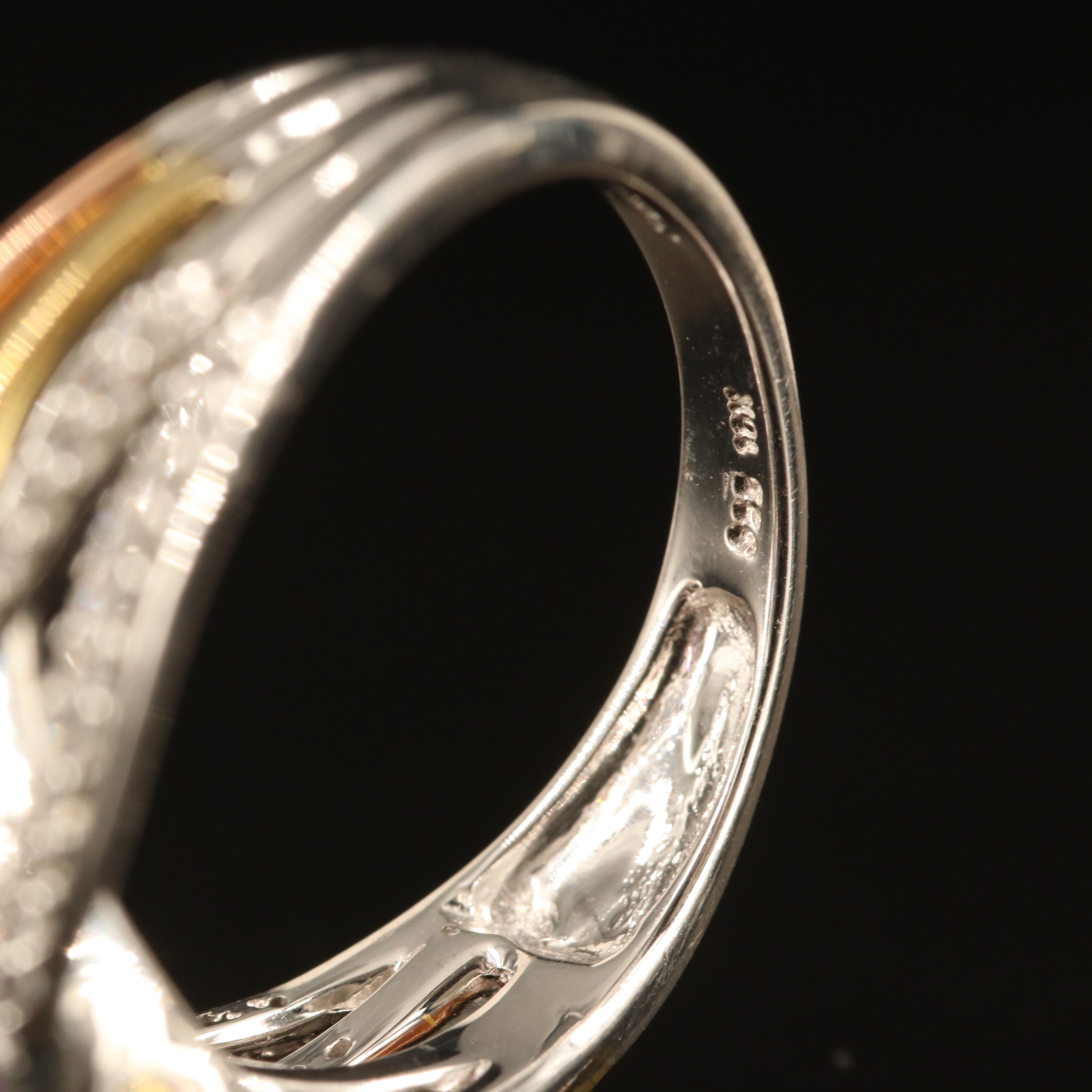 Sterling Amethyst and White Sapphire Crossover Ring with 10K Accents