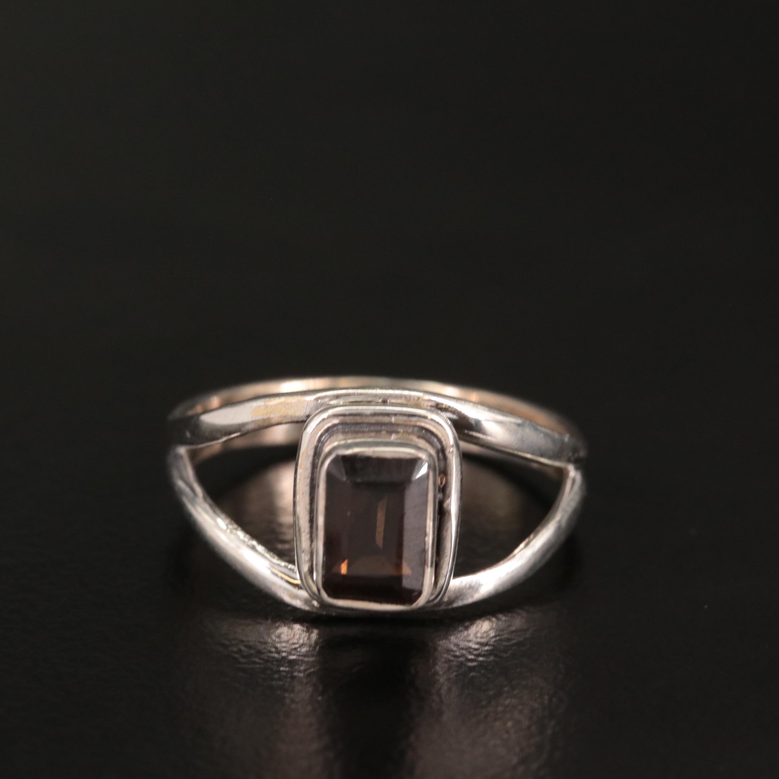Sterling Smoky Quartz Ring