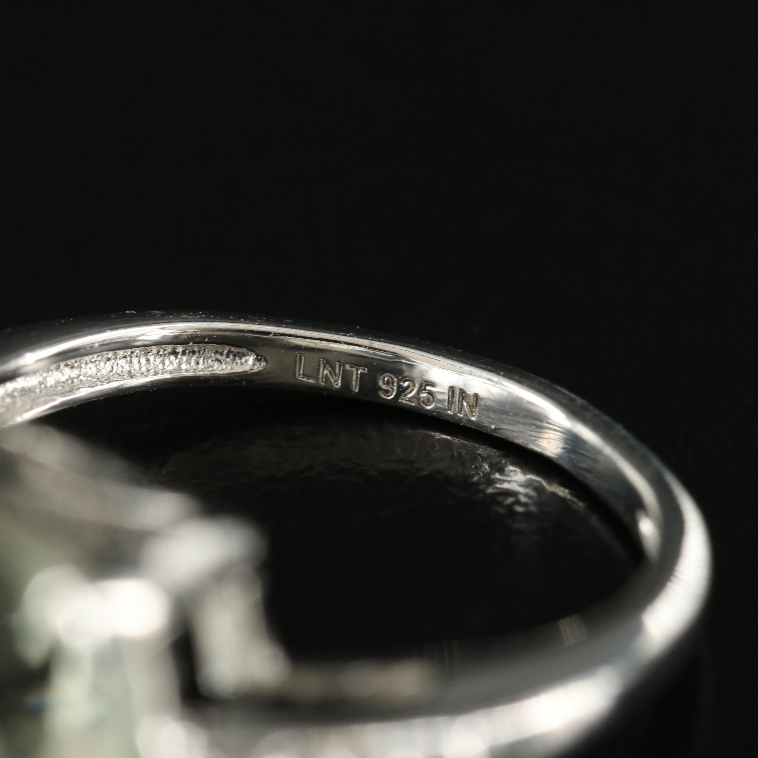 Sterling Prasiolite, Topaz and Cubic Zirconia Rings