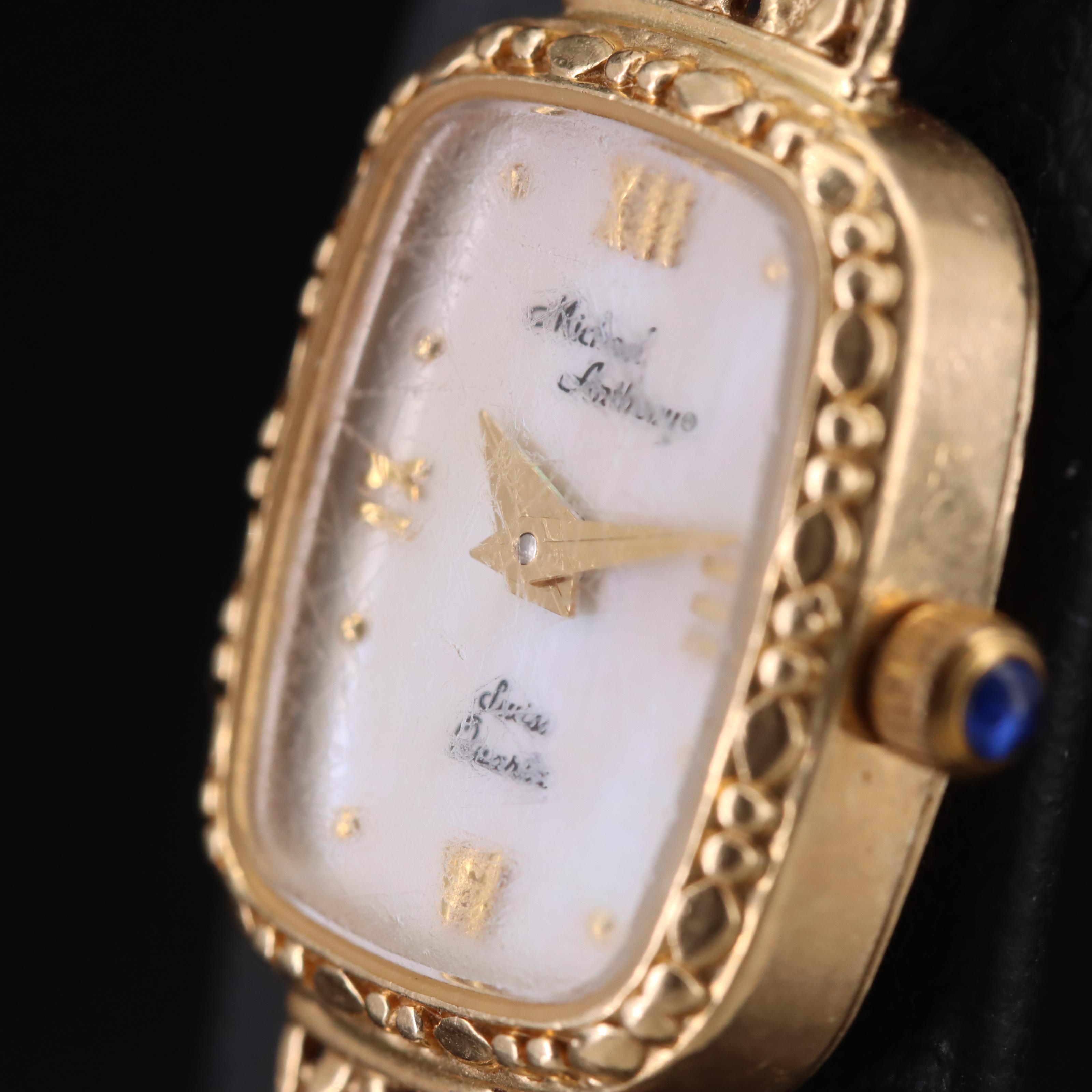 14K Michael Anthony Swiss Quartz Mother-of-Pearl Dial Watch