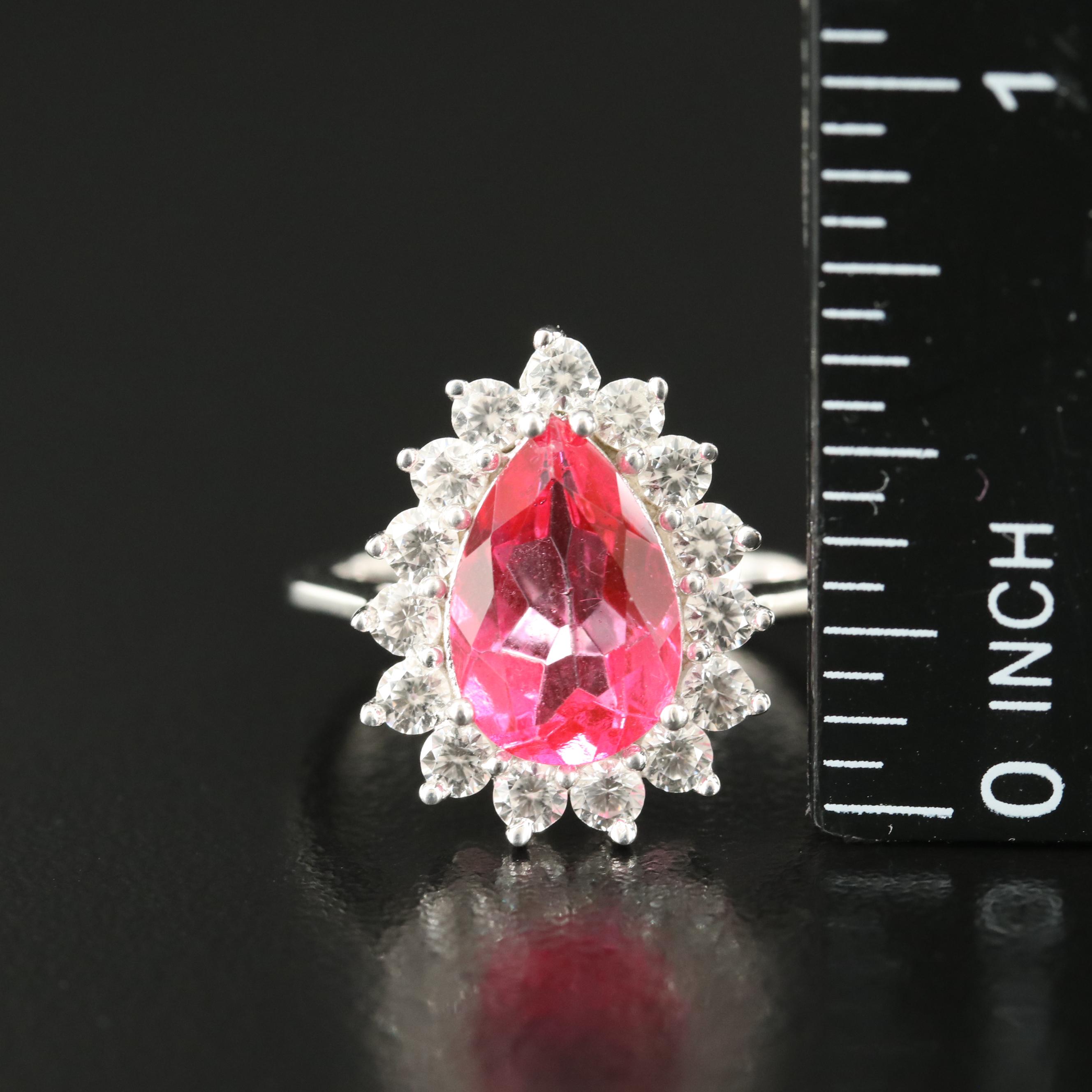 Sterling Topaz and Zircon Ring