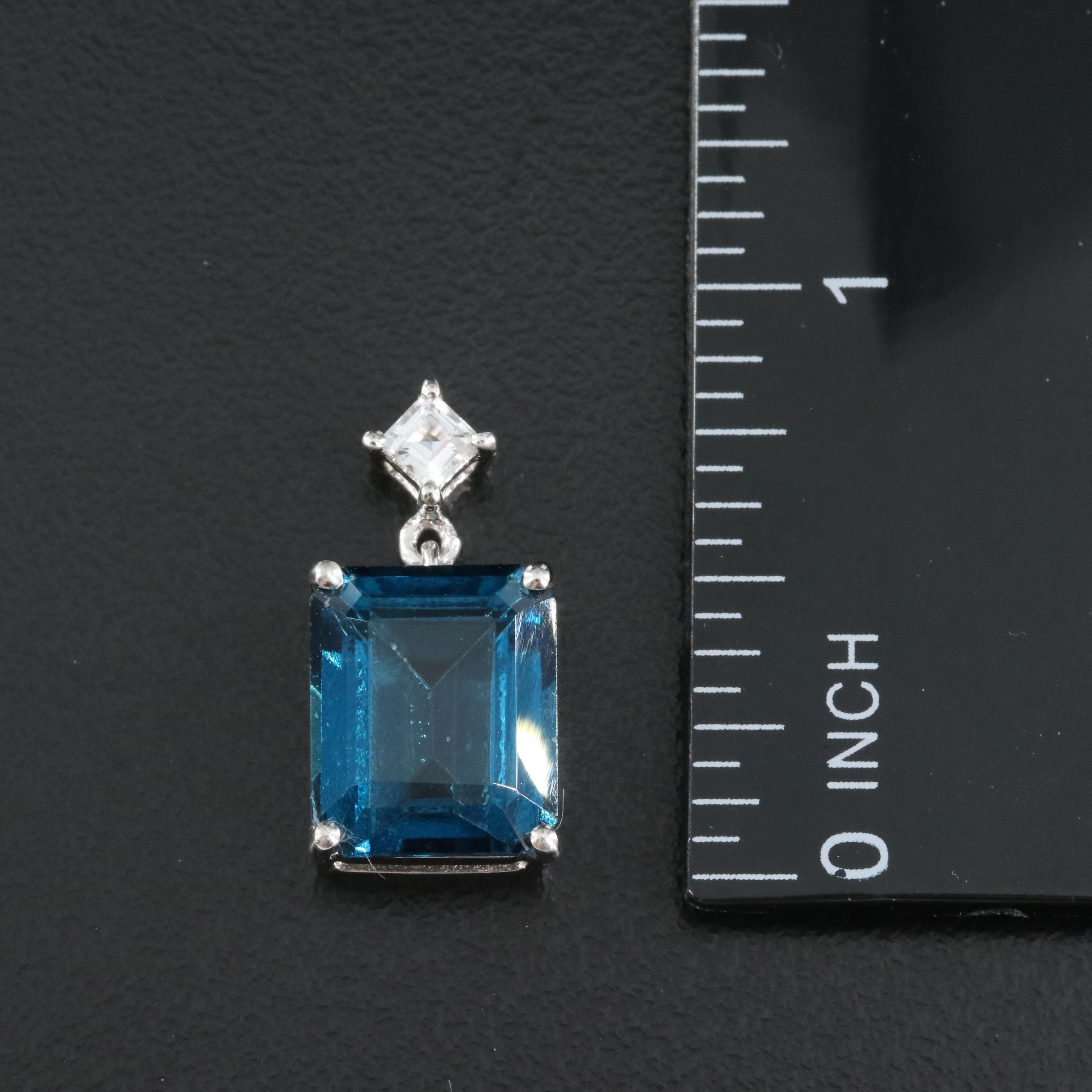 Sterling Topaz Pendants with Sterling Cable Chains