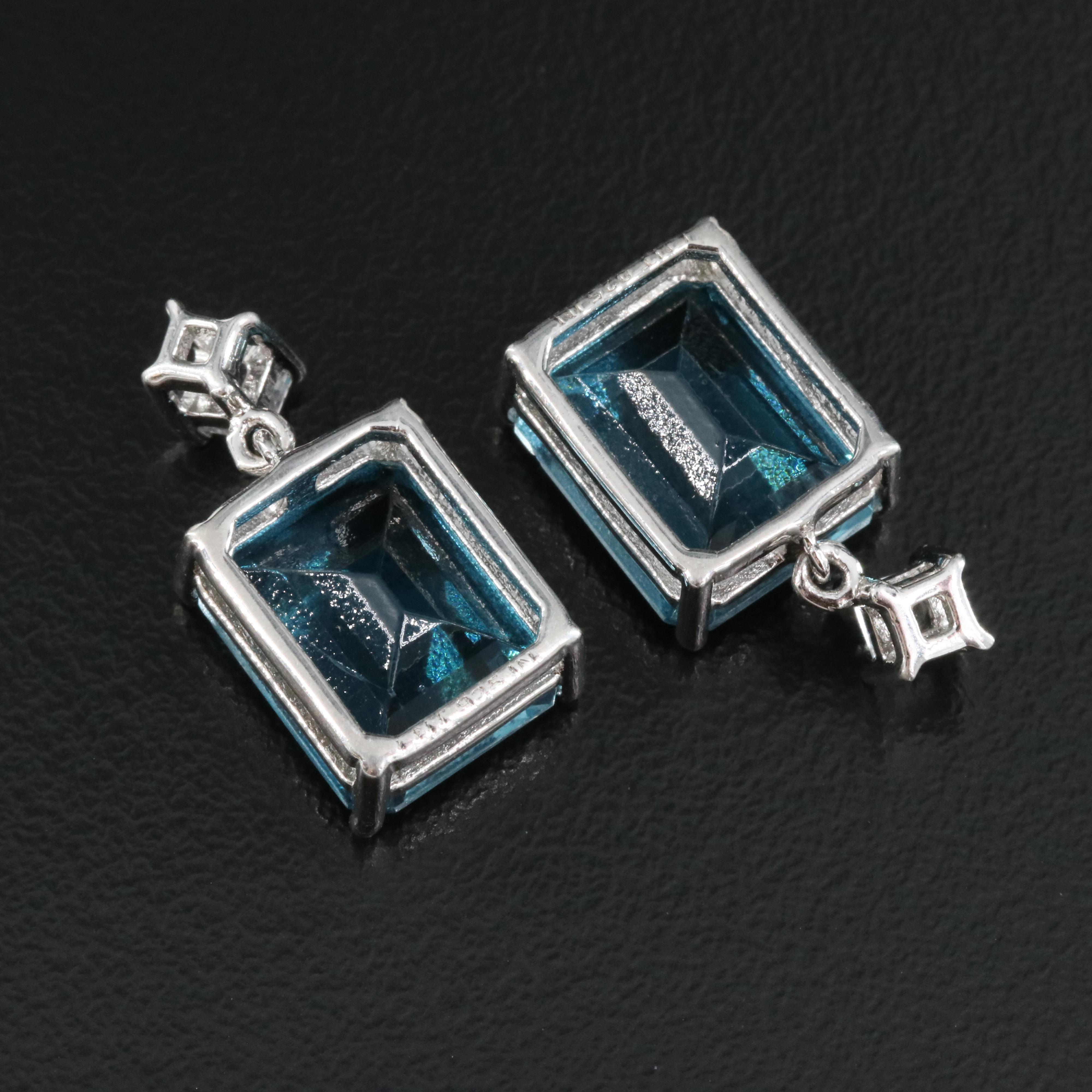 Sterling Topaz Pendants with Sterling Cable Chains