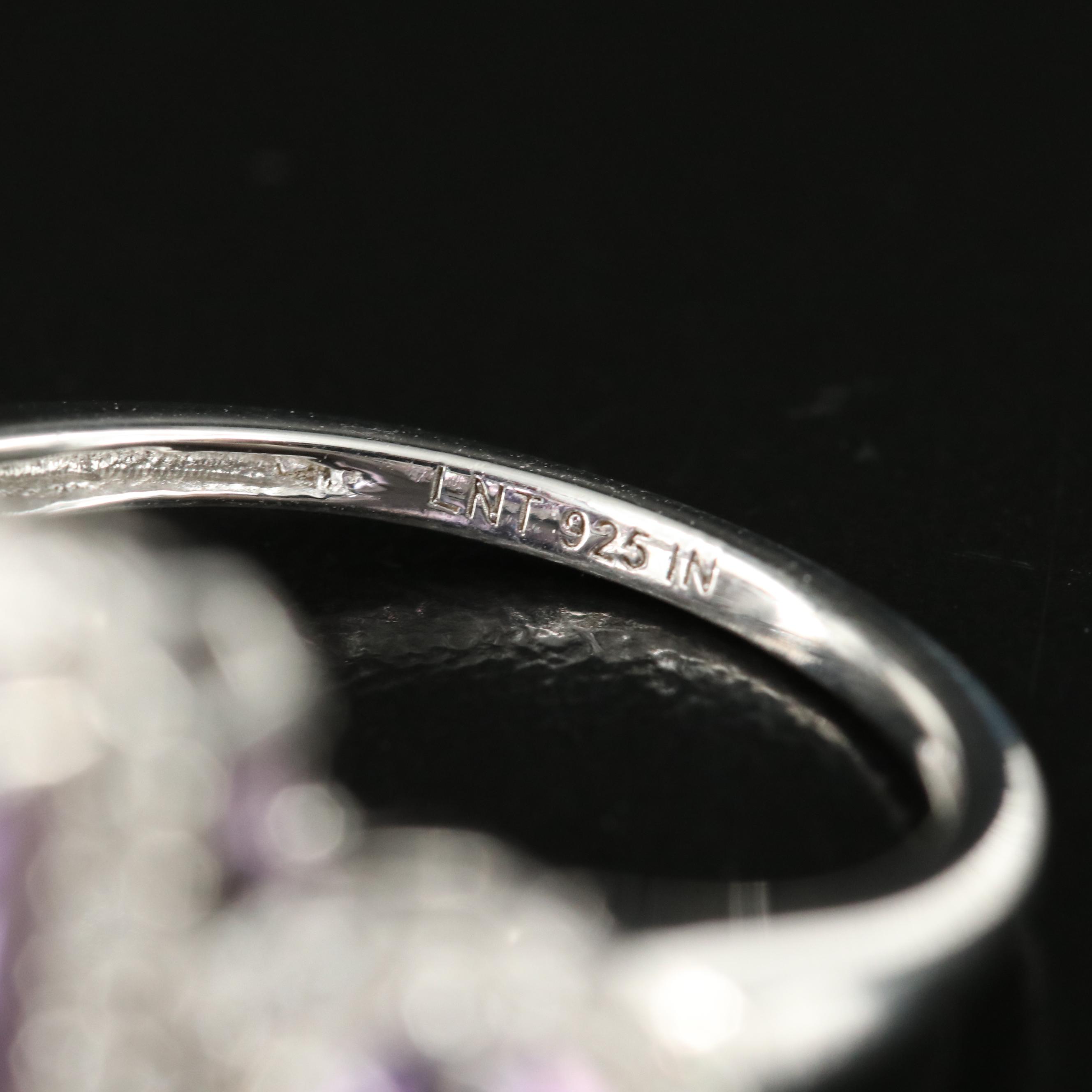 Sterling Amethyst and Zircon Ring