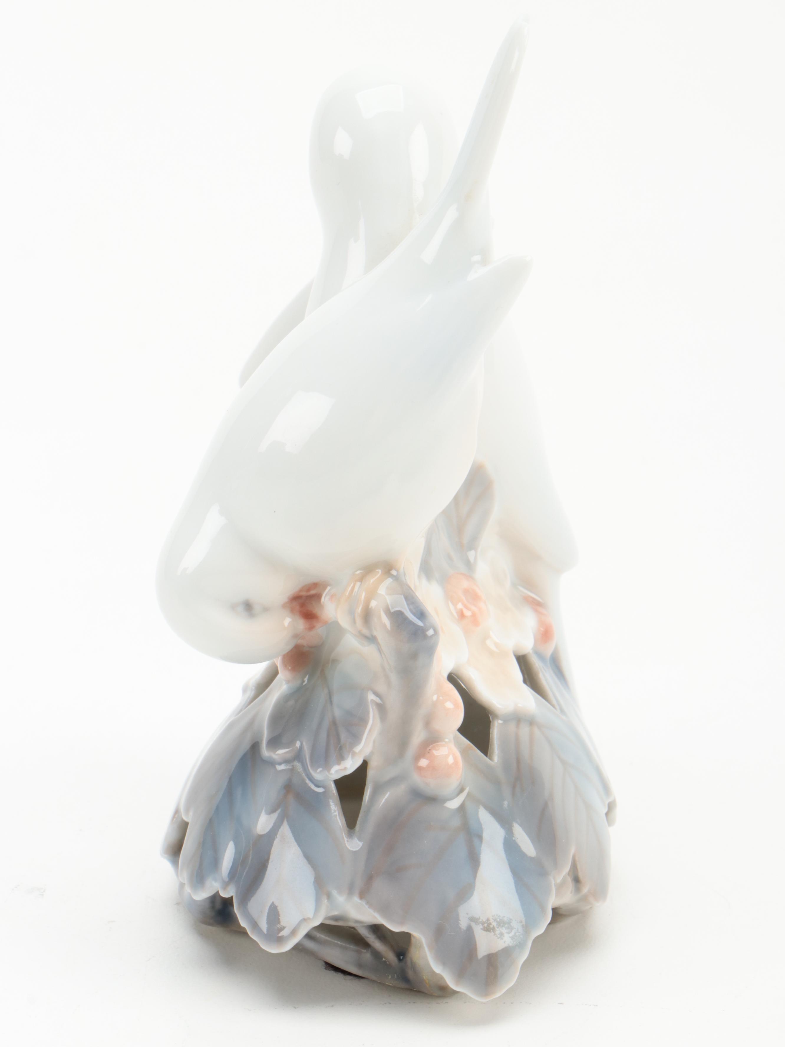Royal Copenhagen "Love Birds" and "Bluebird" Porcelain Figurines