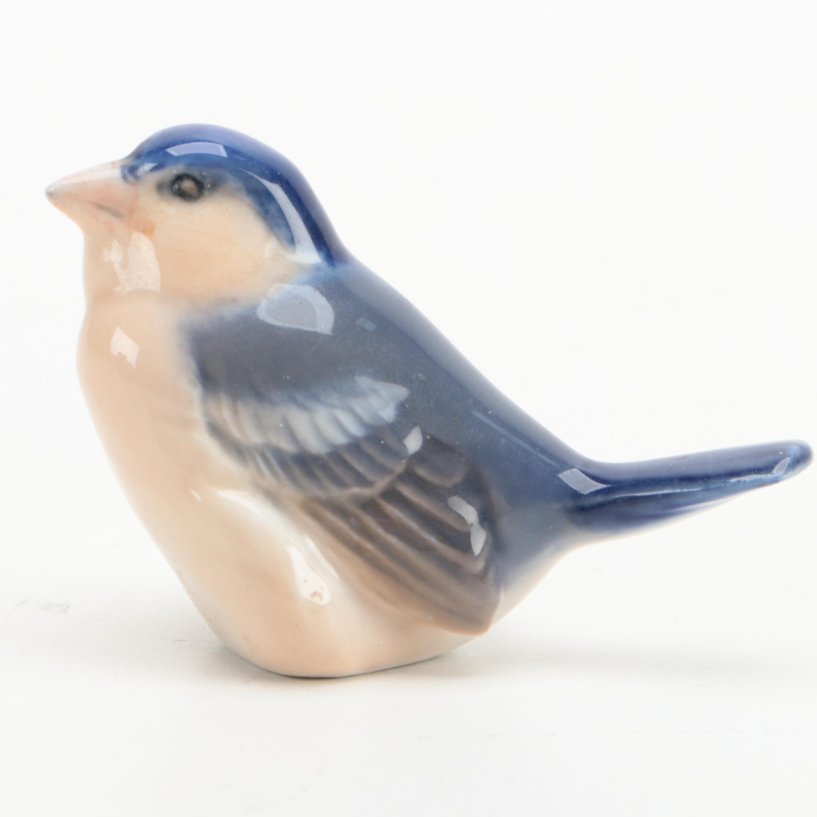Royal Copenhagen "Love Birds" and "Bluebird" Porcelain Figurines