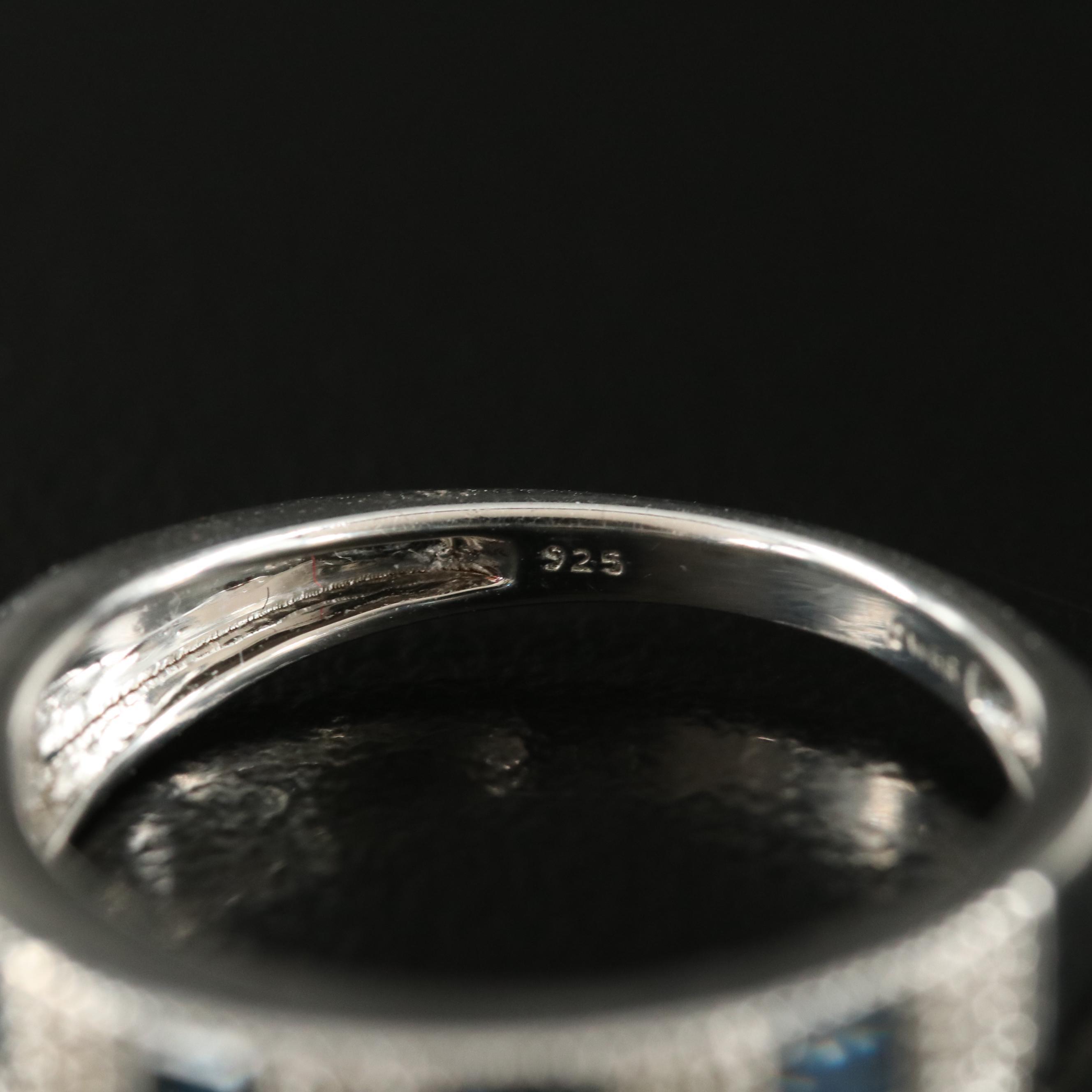 Sterling Sapphire and Diamond Ring