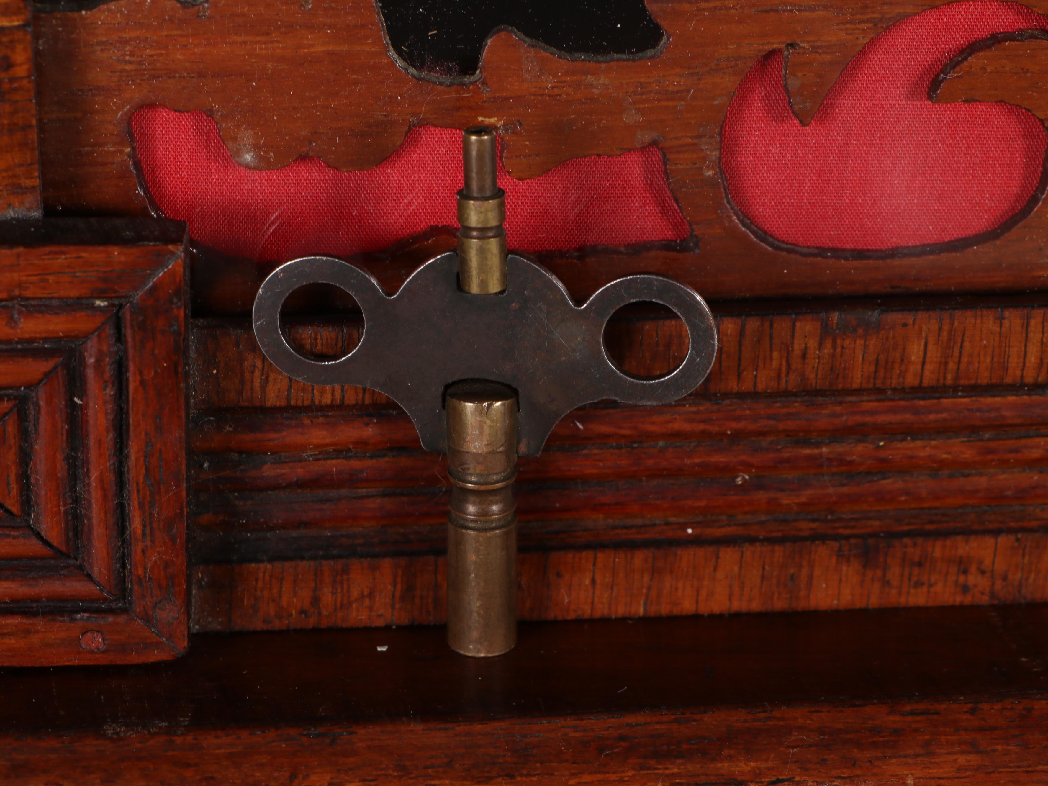 Late Victorian Turned and Carved Wooden Wall Clock, Late 19th Century